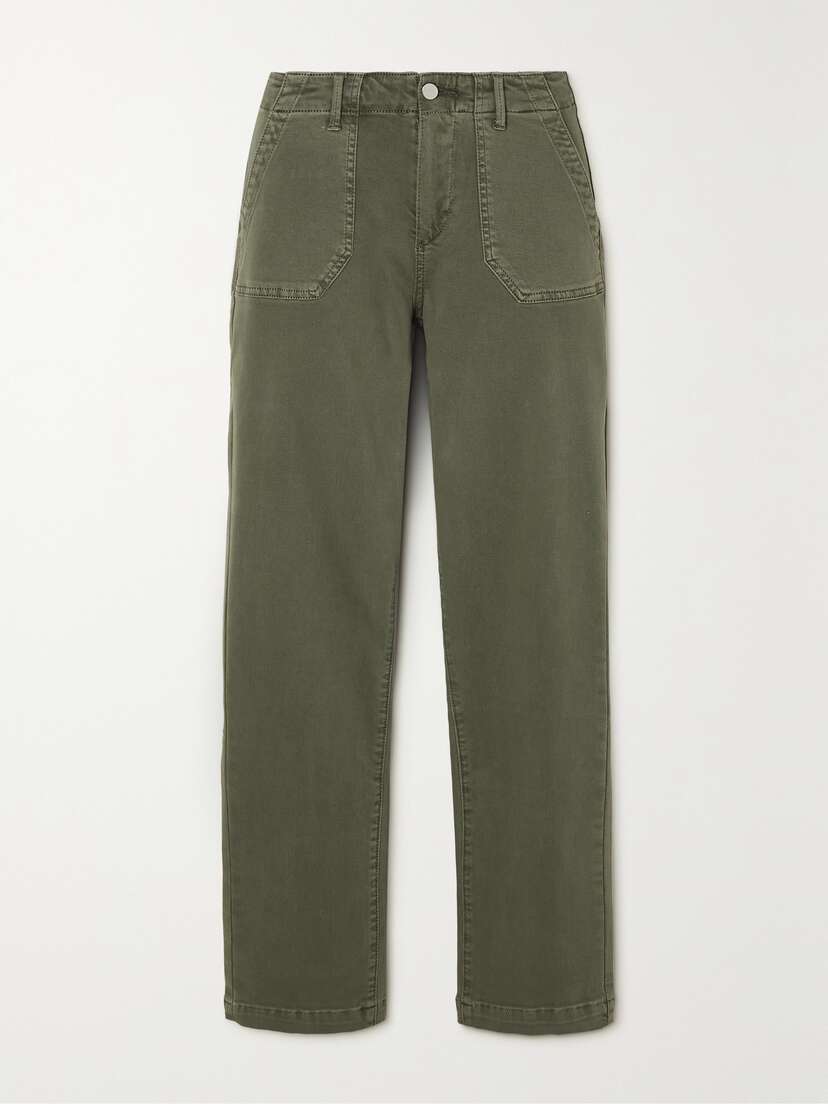 PAIGE Mayslie Cropped Cotton-blend Staight-leg Cargo Pants