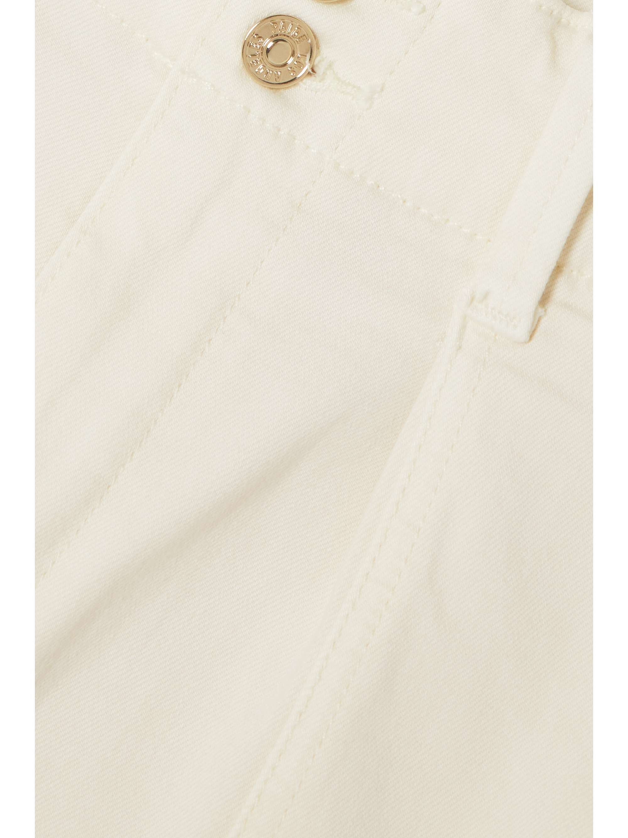 PAIGE Brooklyn pleated stretch-denim shorts