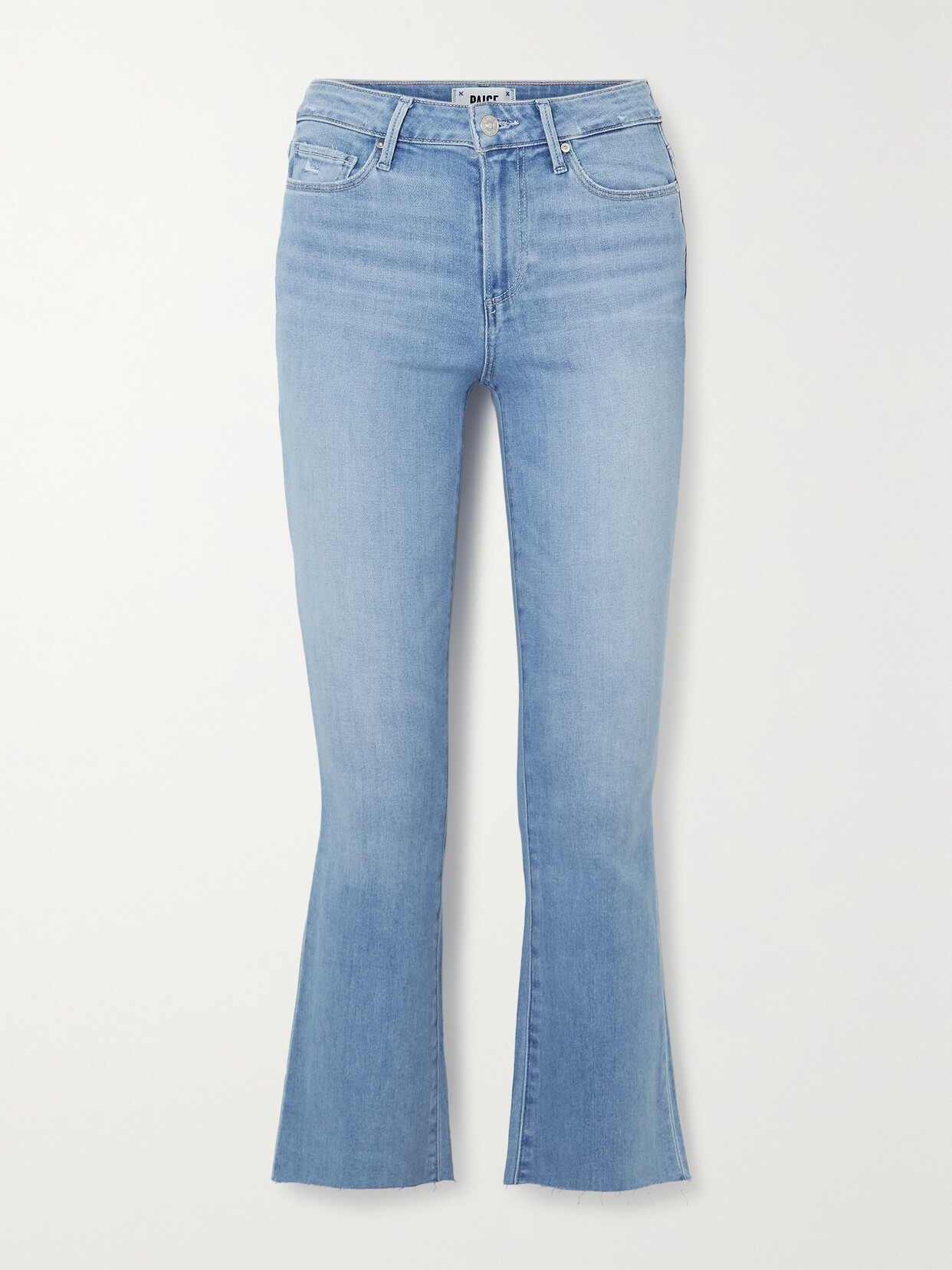 PAIGE - Colette Cropped Mid-rise Flared Jeans - Blue