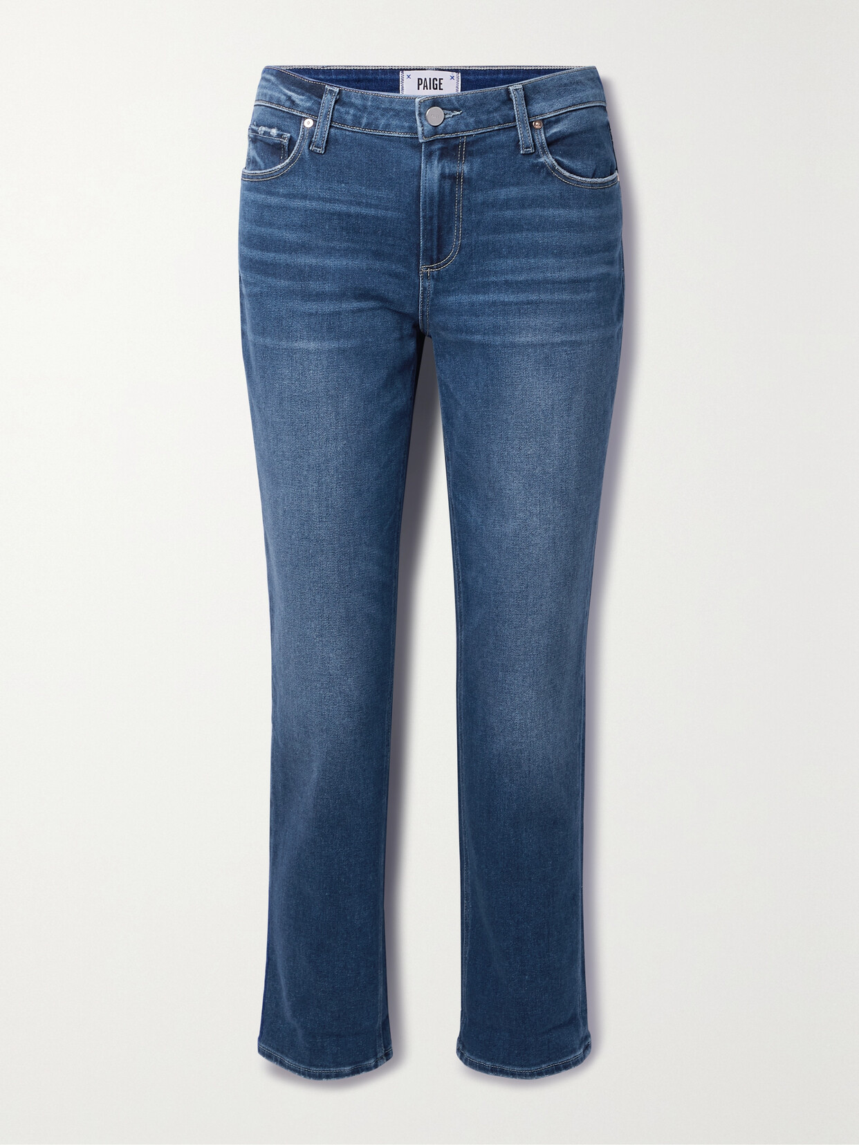 PAIGE - Brigitte Cropped Boyfriend Jeans - Blue