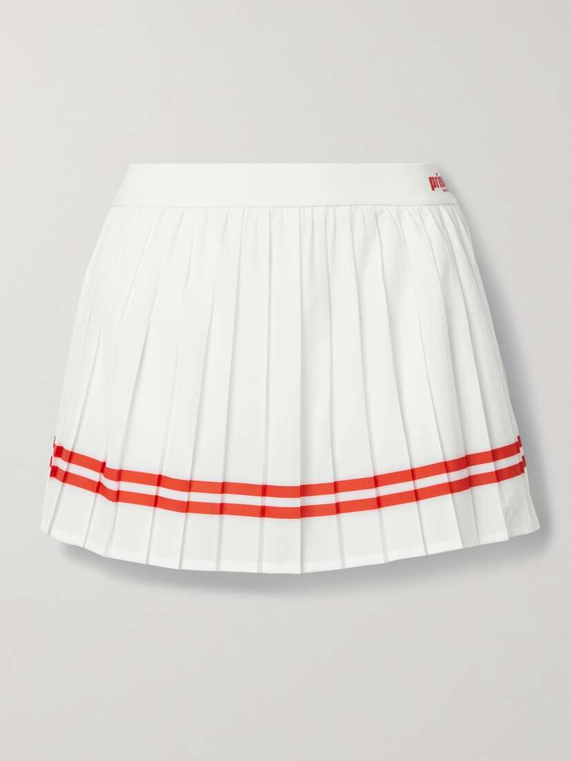 Sporty & Rich + Prince Pleated Striped Stretch Tennis Skirt