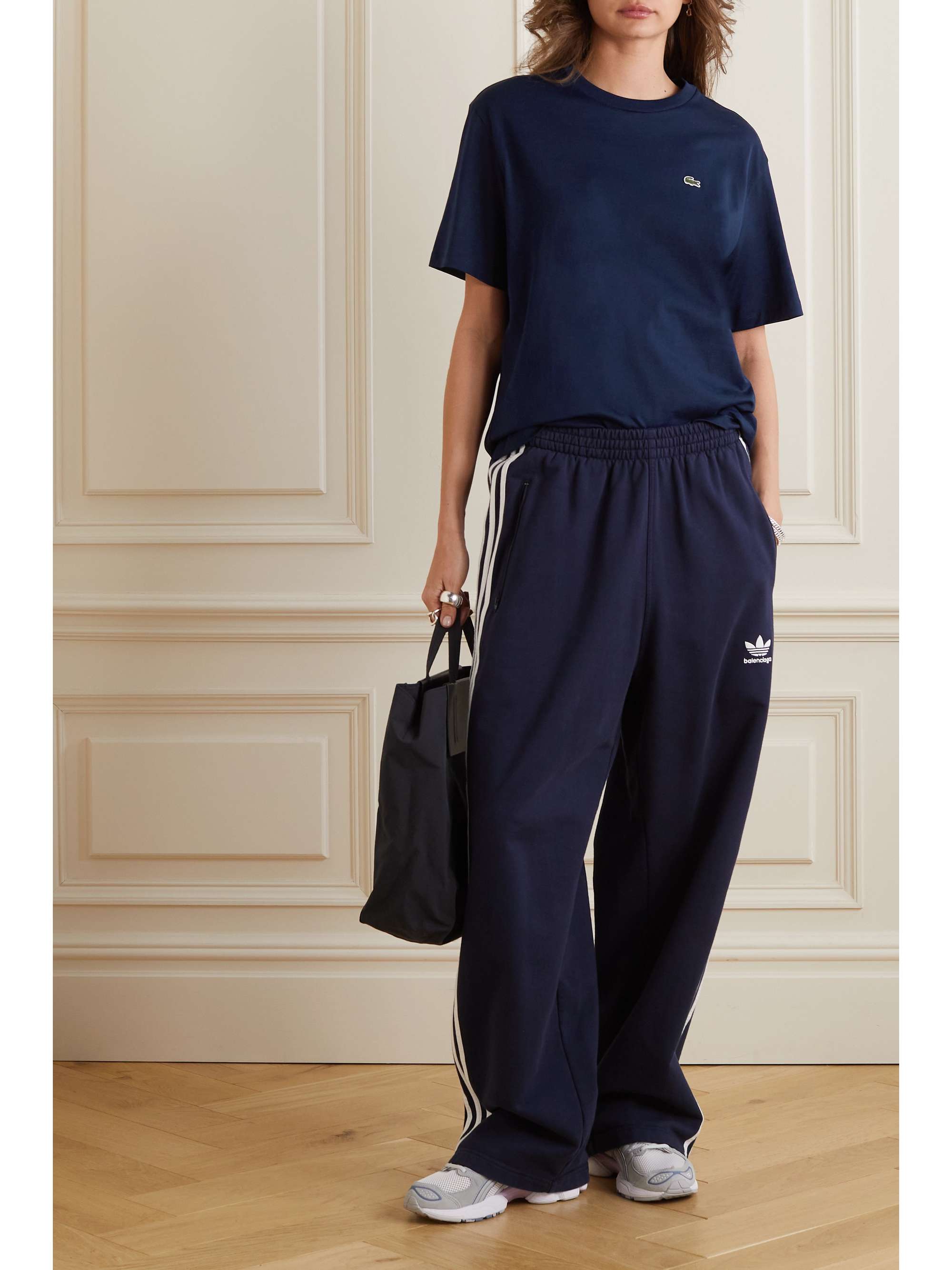 LACOSTE Appliquéd cotton-jersey T-shirt