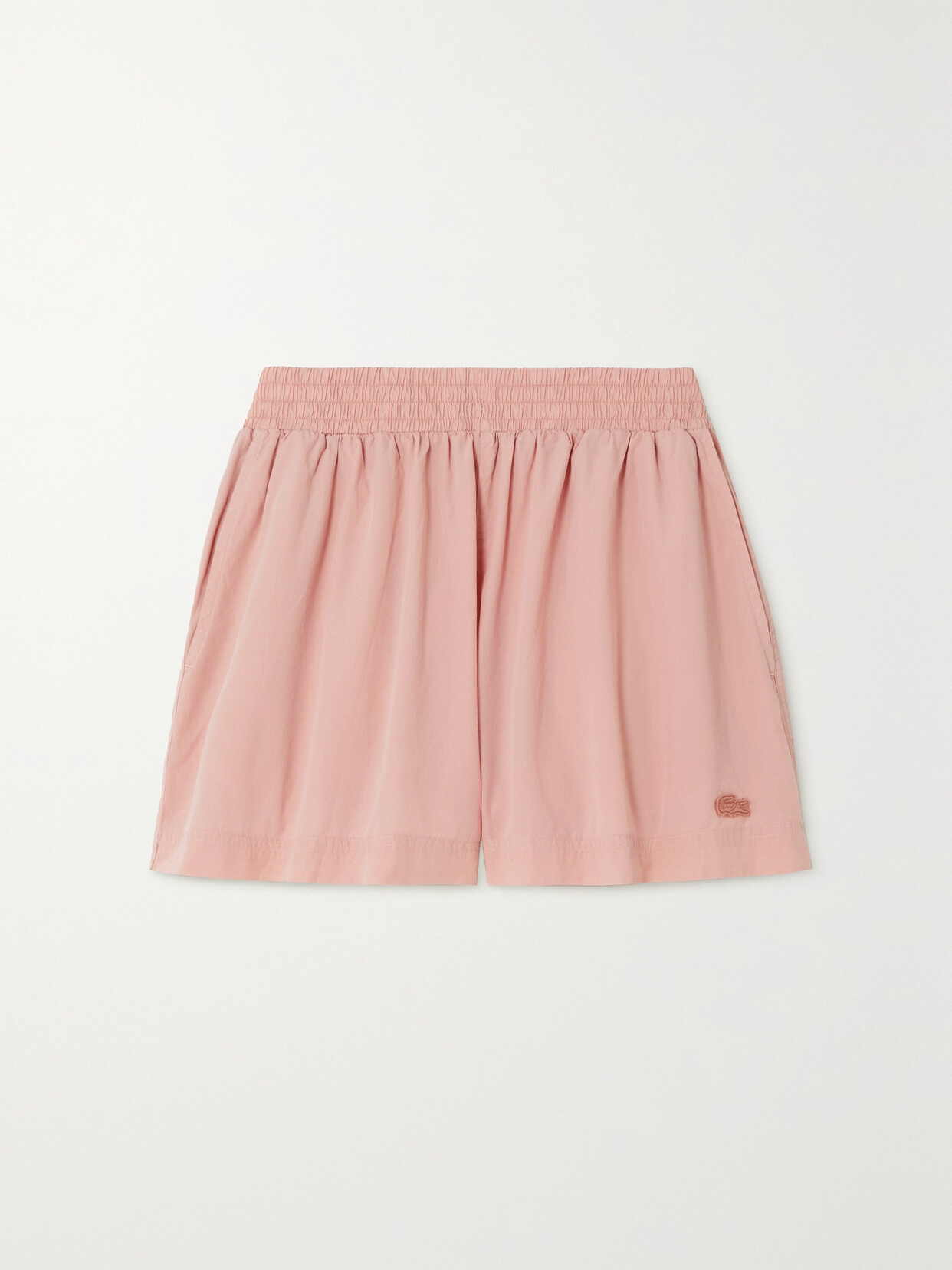 Lacoste - Appliquéd Cotton-poplin Shorts - Pink