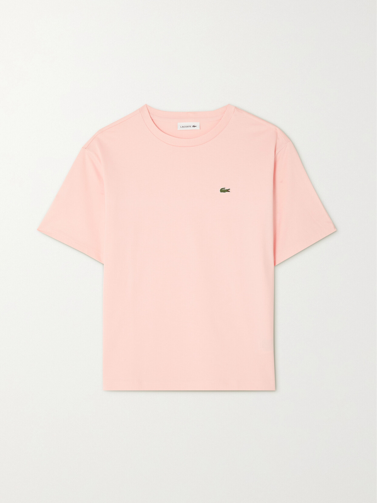 Lacoste - Appliquéd Cotton-jersey T-shirt - Pink