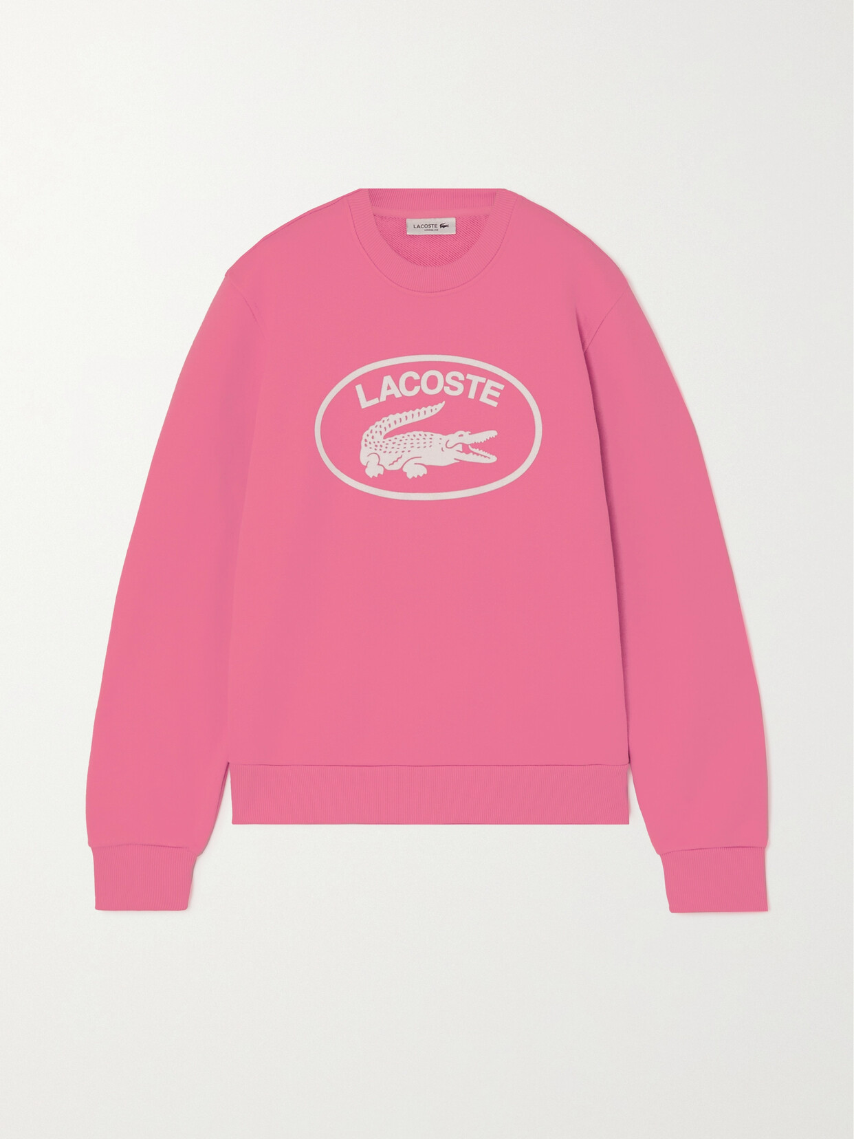 Lacoste - Flocked Cotton-jersey Sweatshirt - Pink