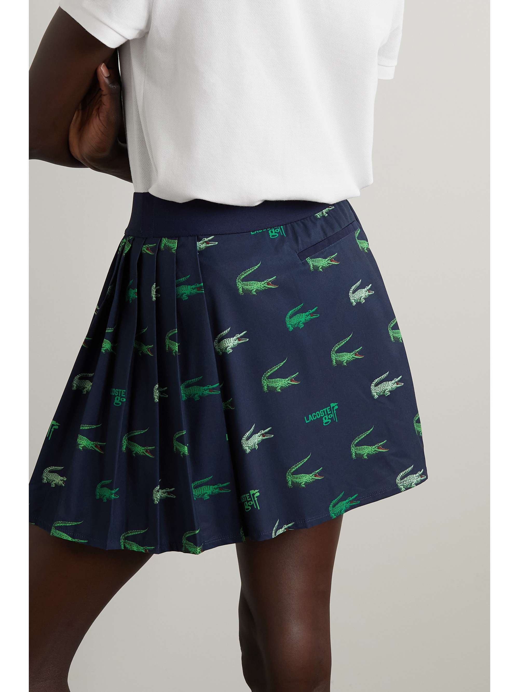 LACOSTE Printed stretch-jersey mini golf skirt