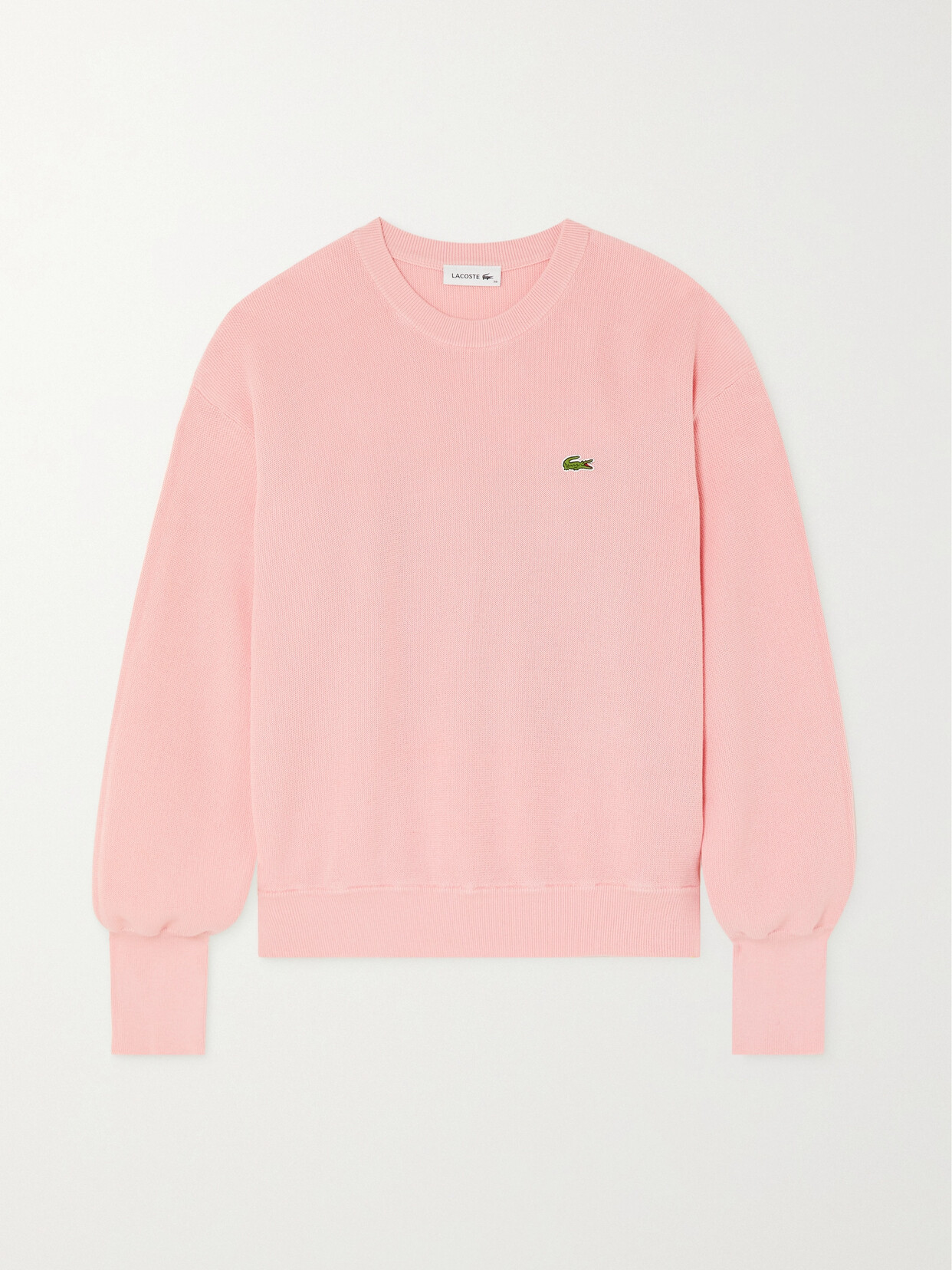 Lacoste - Appliquéd Cotton Sweater - Pink