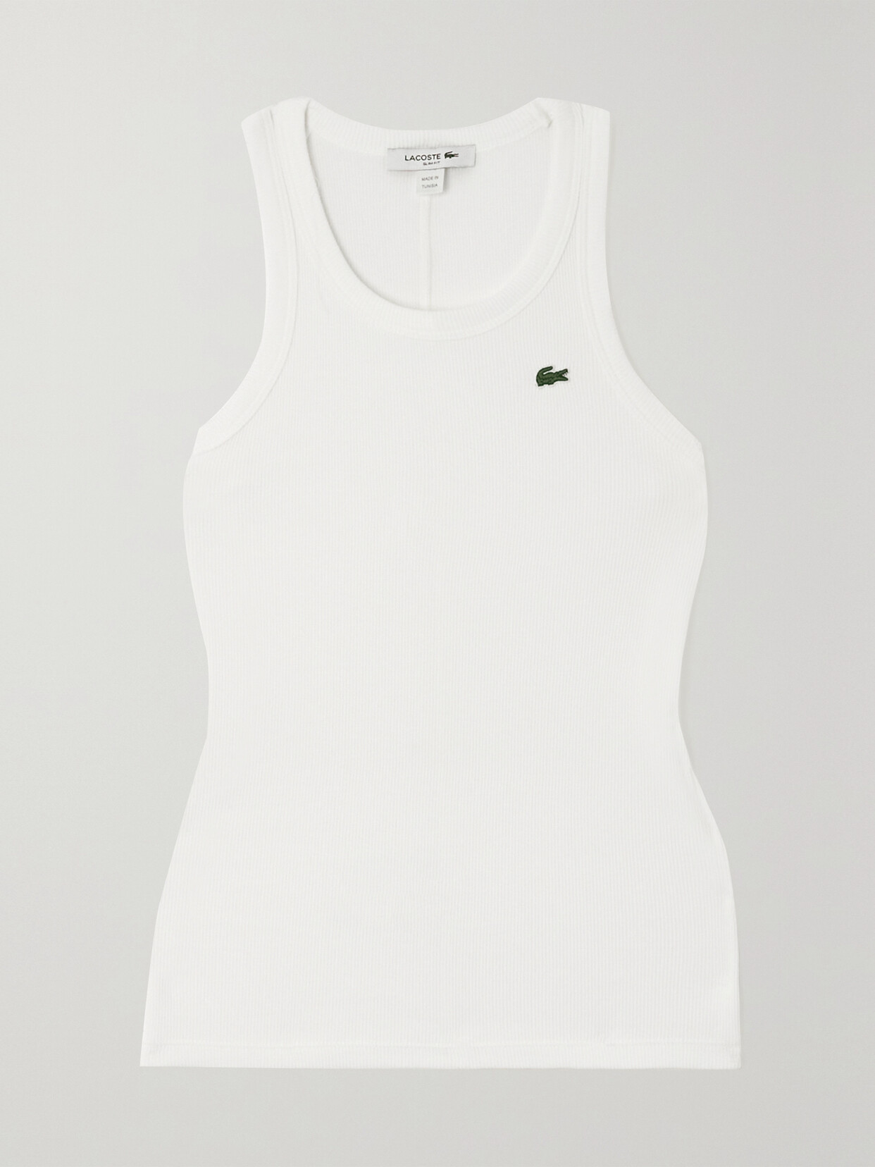 LACOSTE RIBBED COTTON-JERSEY TANK