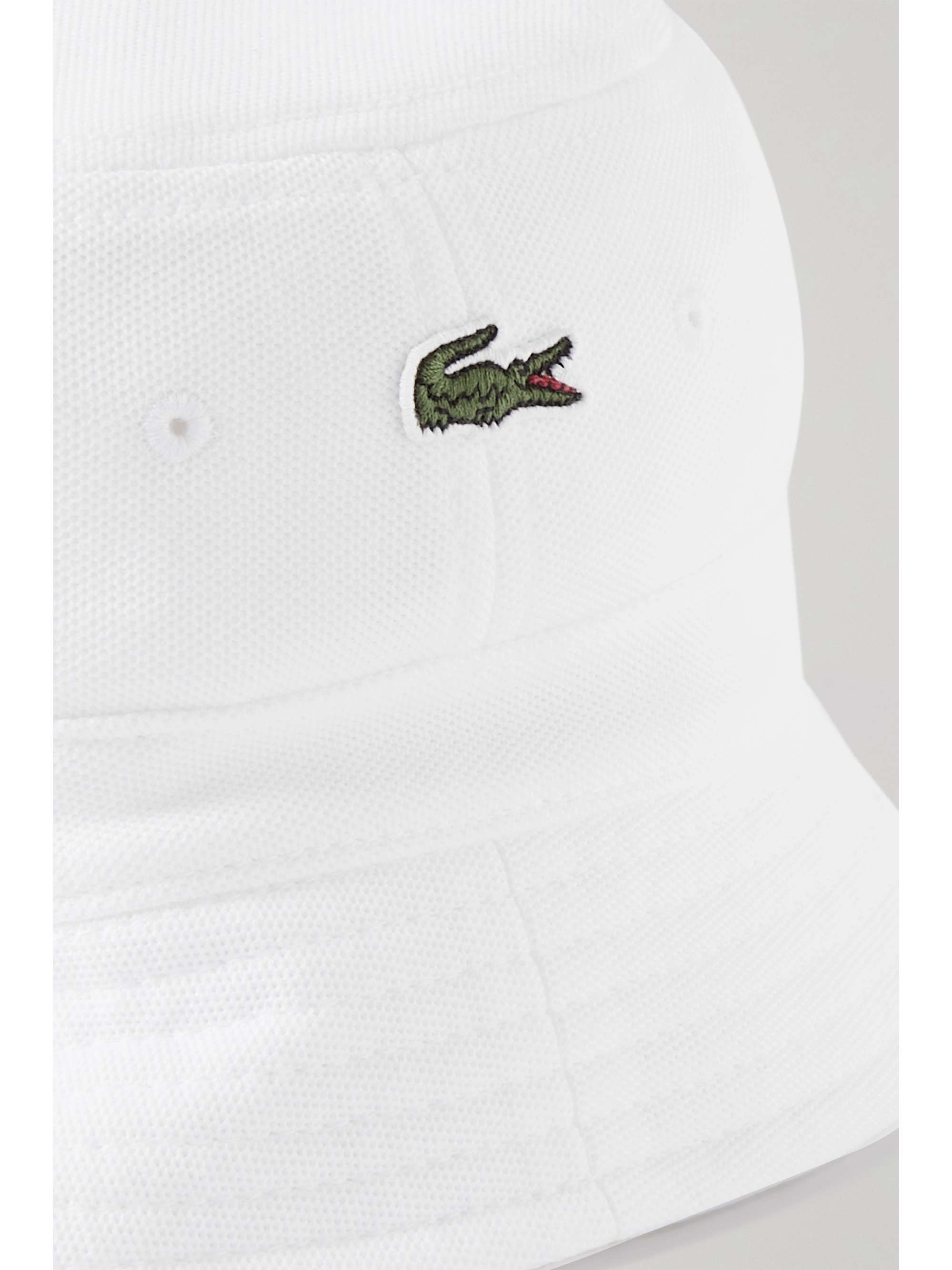 LACOSTE Appliquéd cotton-piqué bucket hat