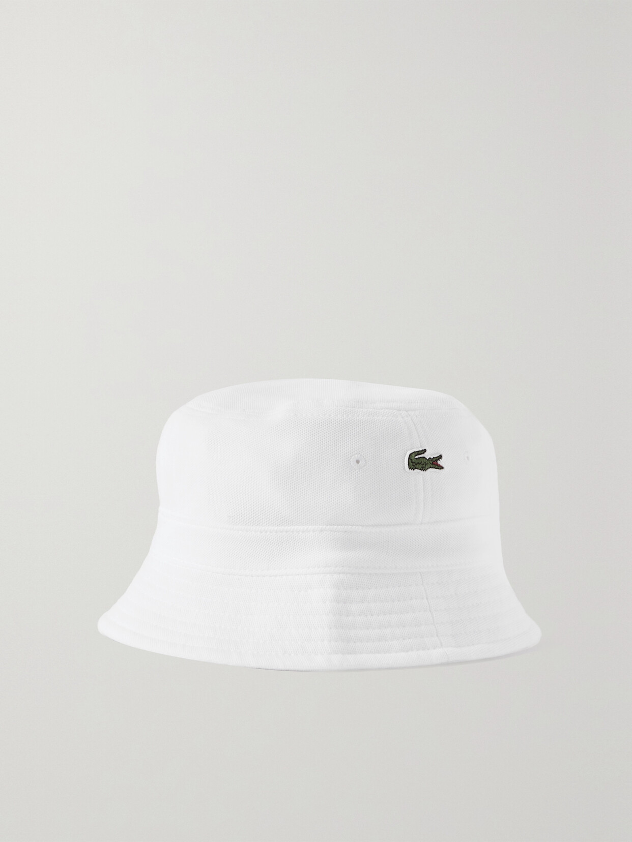 Lacoste - Appliquéd Cotton-piqué Bucket Hat - White