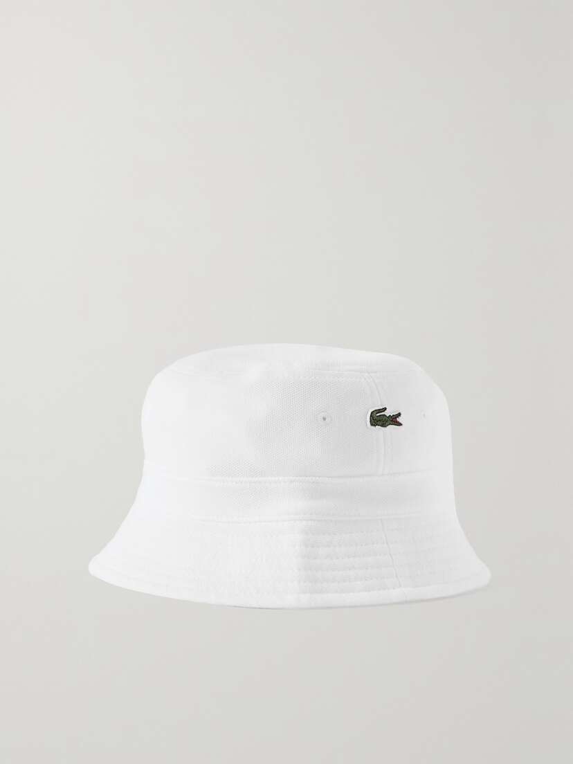 Lacoste Appliquéd Cotton-piqué Bucket Hat