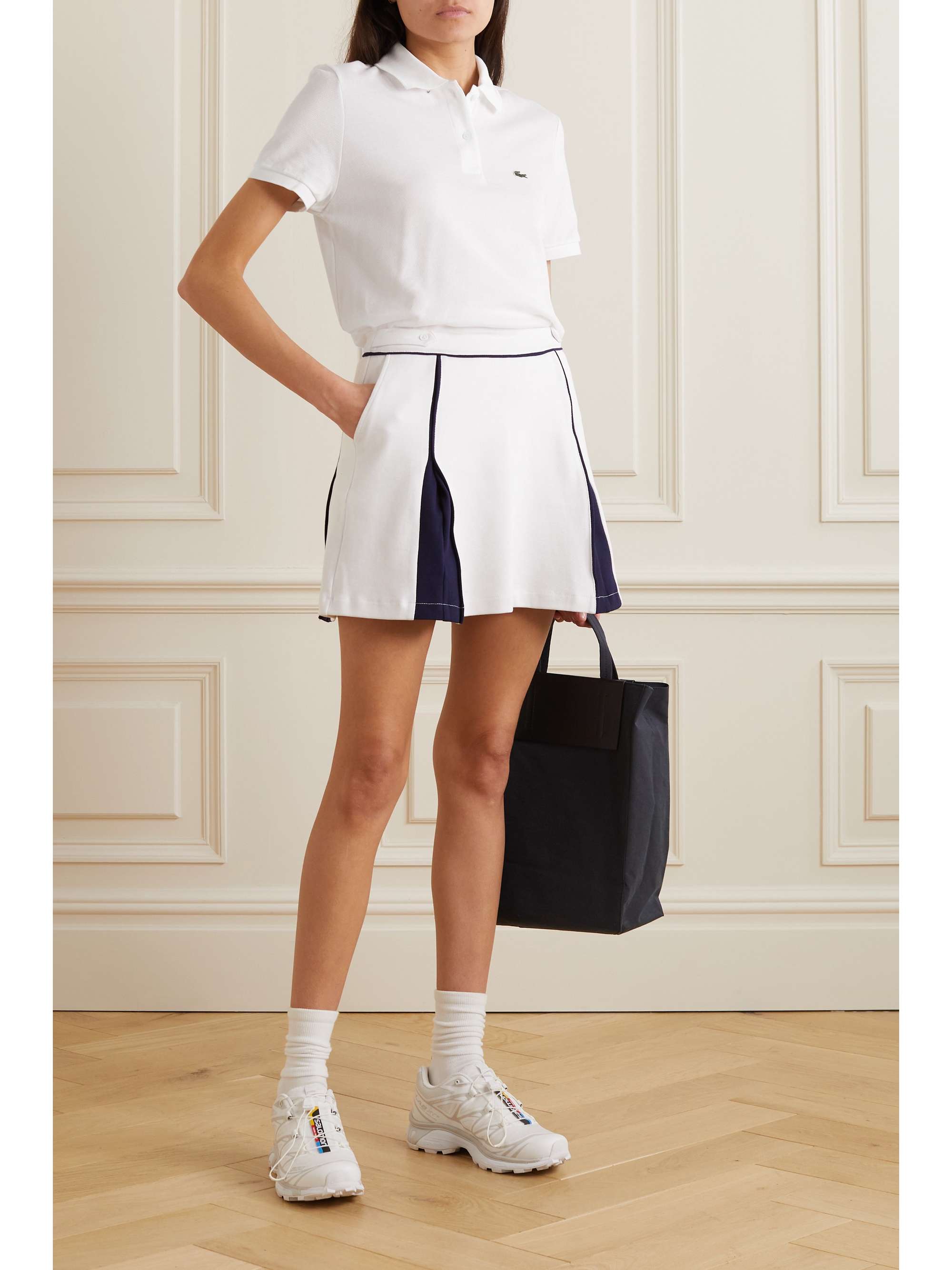 LACOSTE Appliquéd cotton-piqué polo shirt