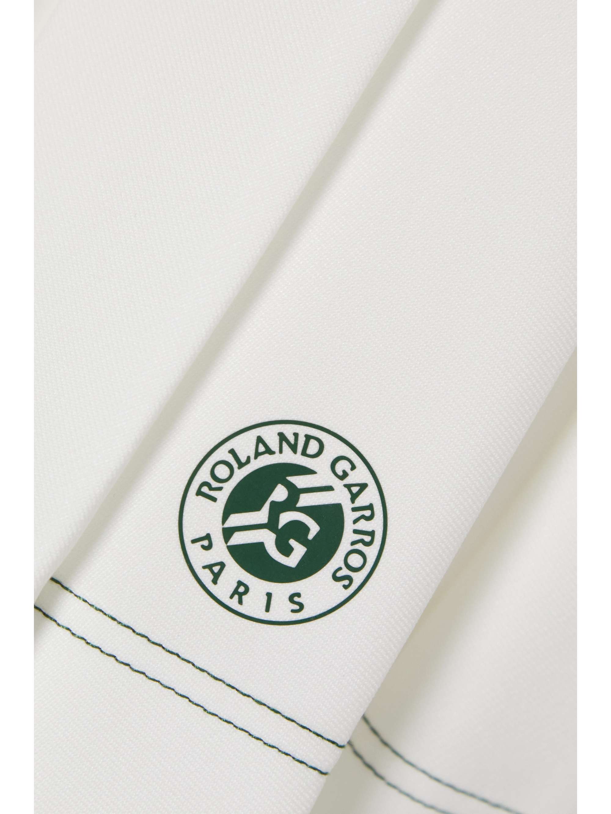 LACOSTE + Roland Garros appliquéd pleated jersey tennis skirt