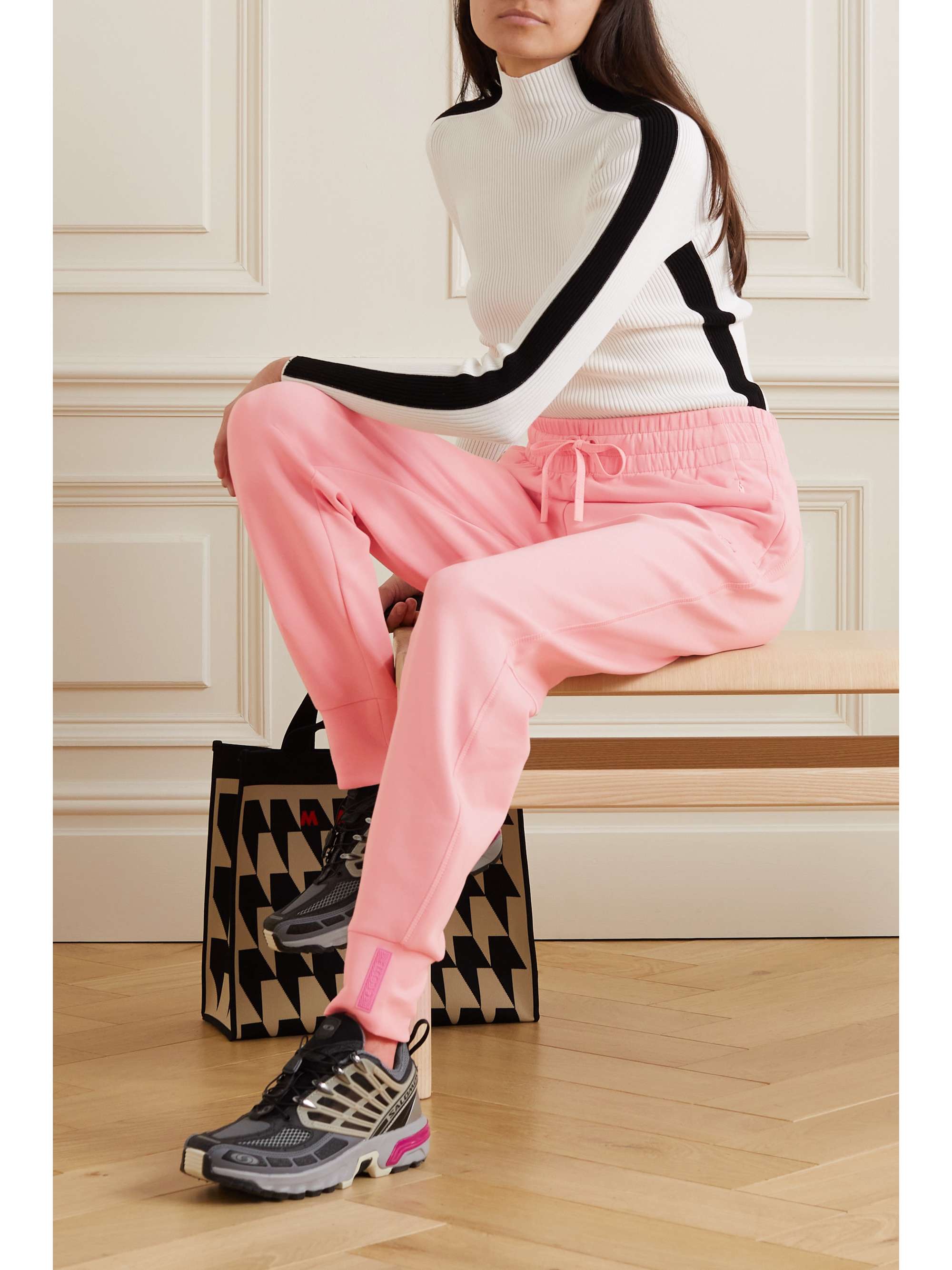 LACOSTE Cotton-blend jersey track pants
