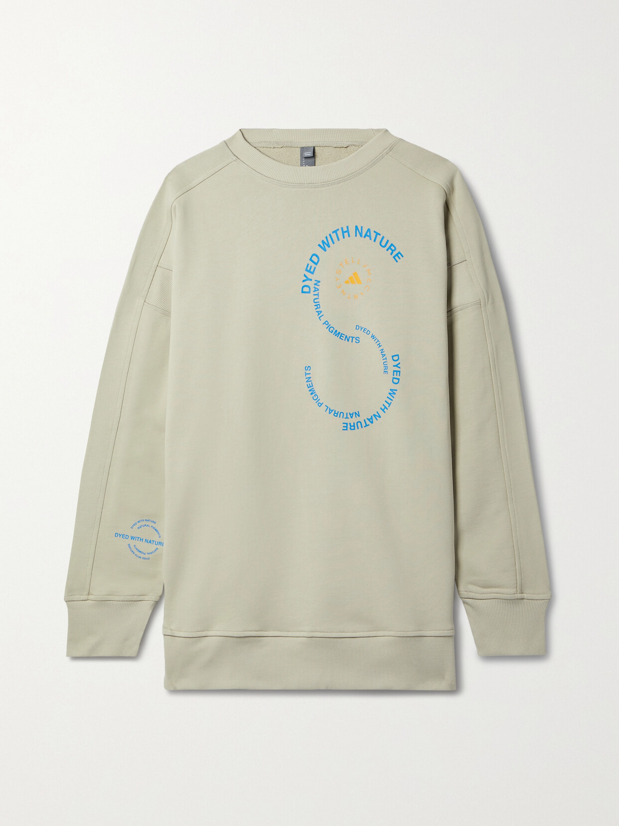 Adidas By Stella Mccartney Printed Organic Cotton-jersey Sweatshirt In Green