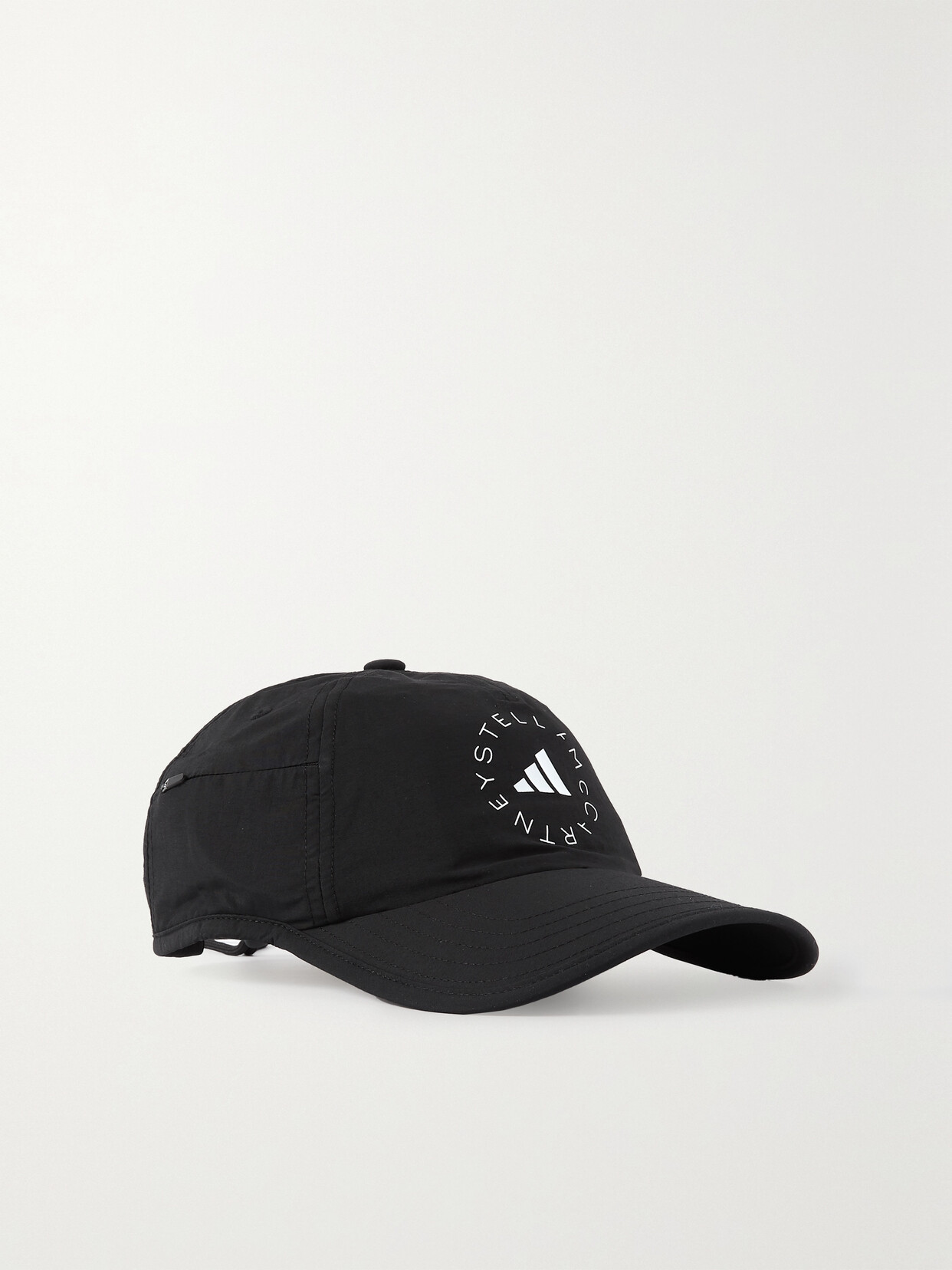 Adidas By Stella Mccartney Logo-embroidered Recycled-polyamide Baseball Cap In Black/black/white