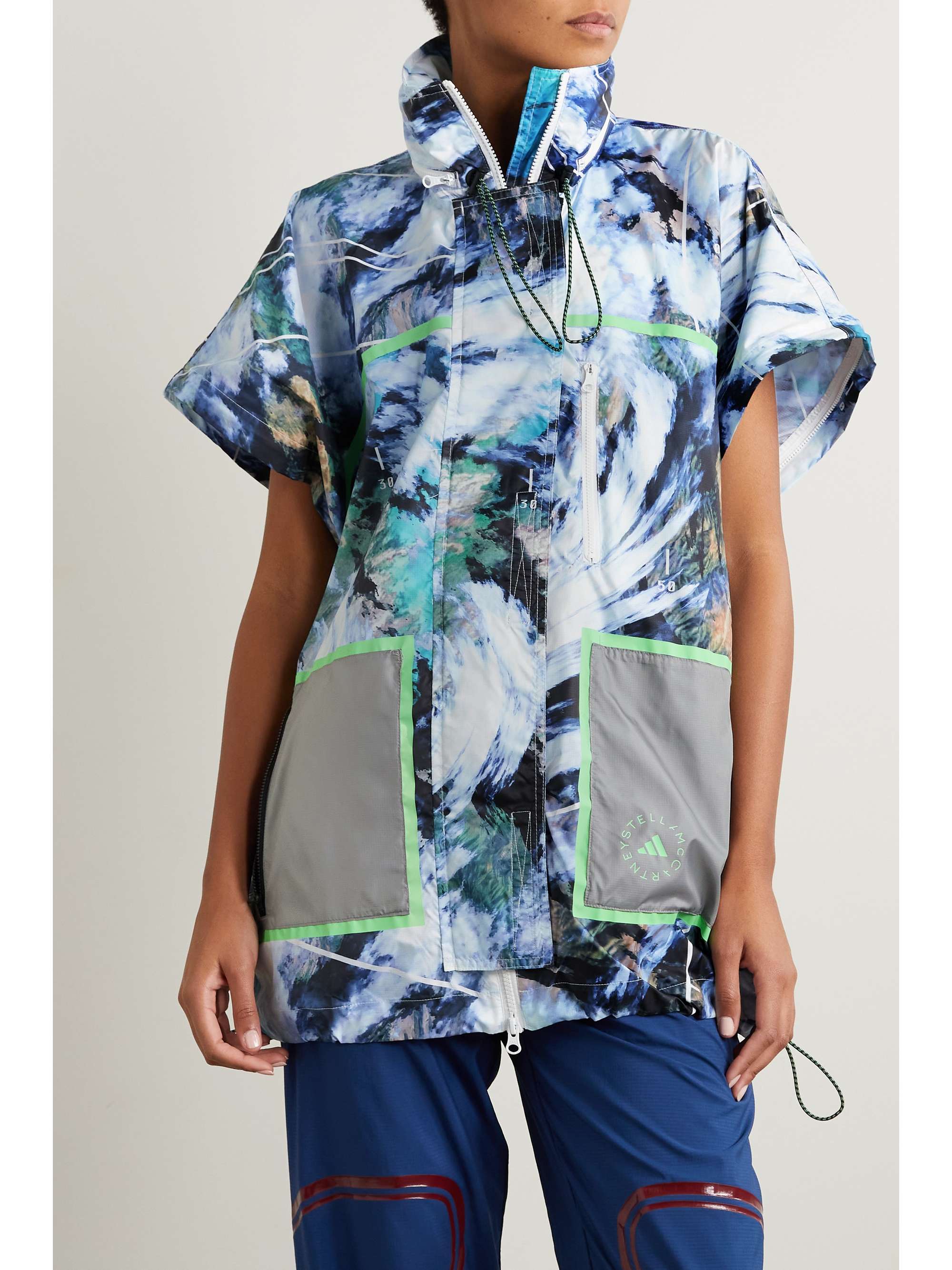 ADIDAS BY STELLA MCCARTNEY TrueNature convertible printed recycled-ripstop jacket