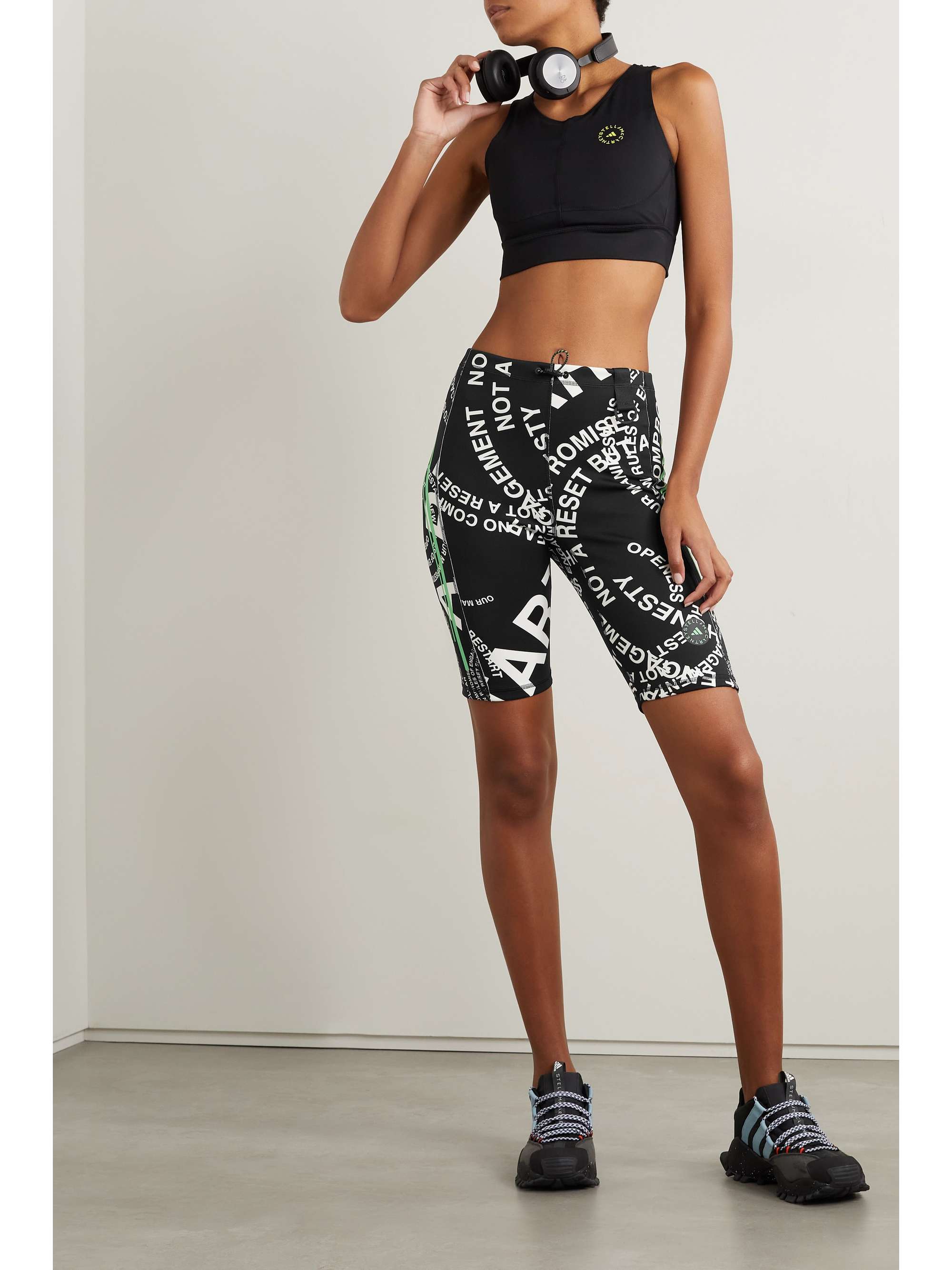 ADIDAS BY STELLA MCCARTNEY Printed recycled stretch-jersey shorts