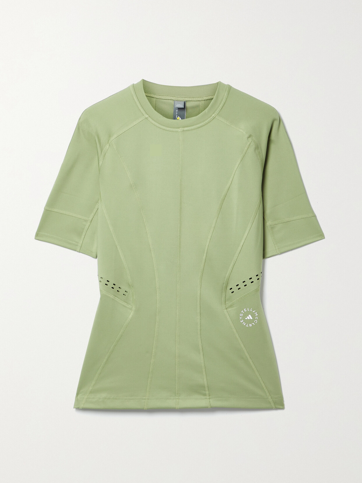 Adidas By Stella Mccartney Truepurpose Perforated Recycled Stretch Top In Green