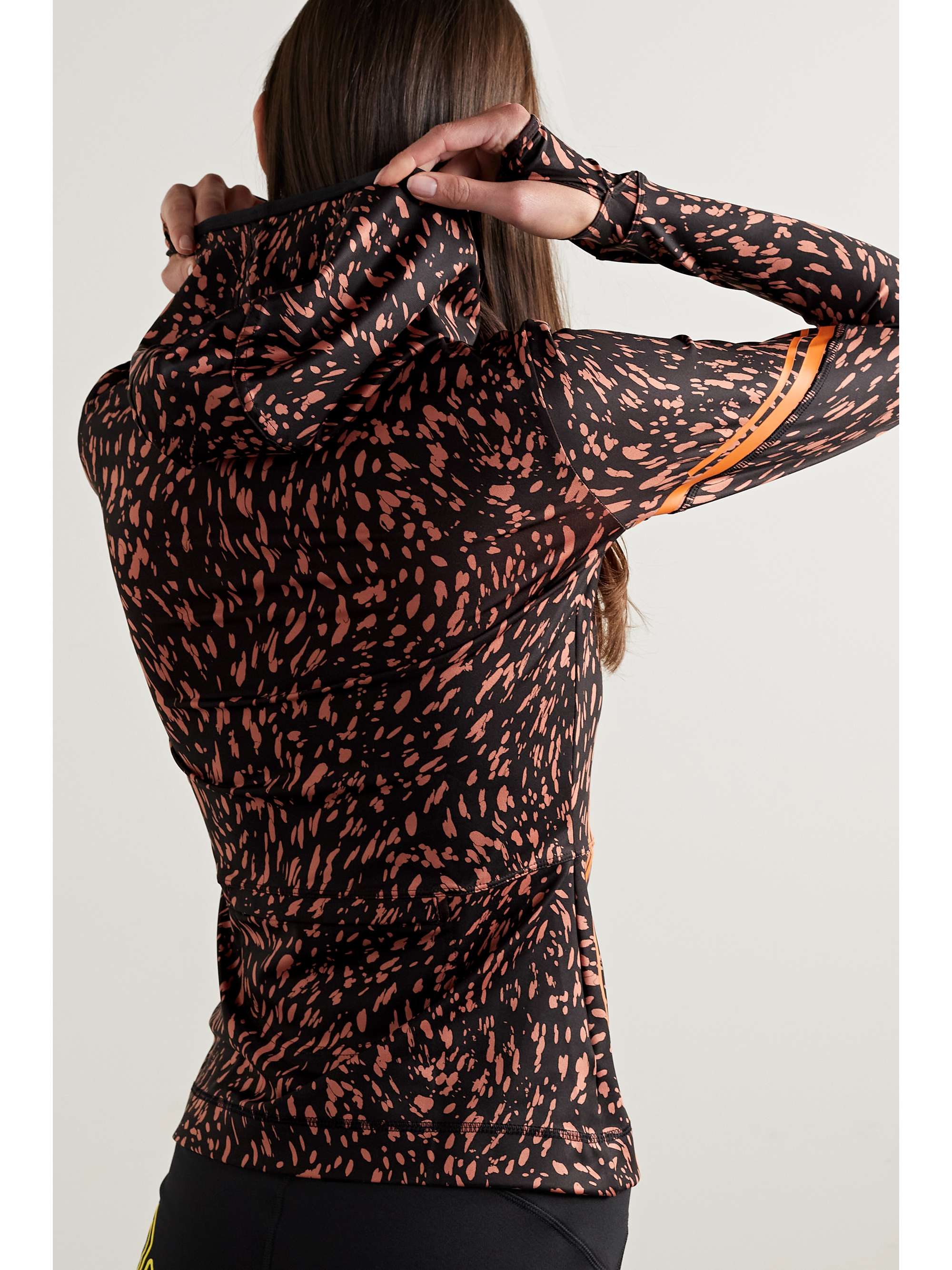ADIDAS BY STELLA MCCARTNEY TruePace hooded printed stretch recycled-jersey jacket