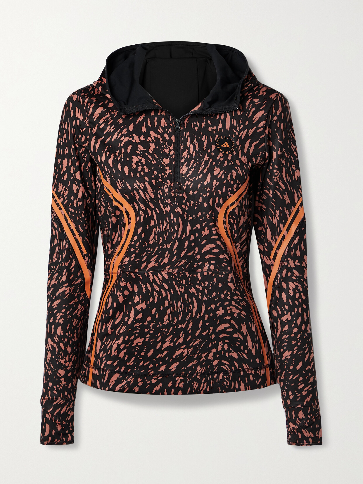 adidas by Stella McCartney - Truepace Hooded Printed Stretch Recycled-jersey Jacket - Black