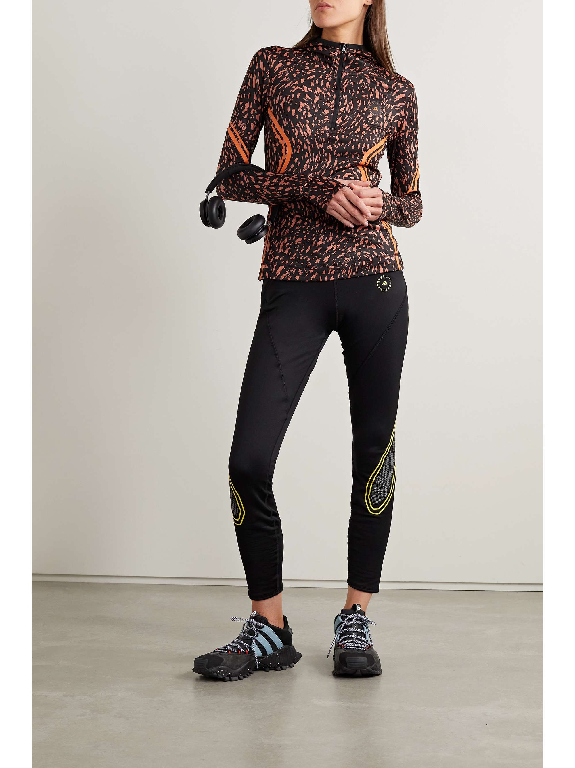 ADIDAS BY STELLA MCCARTNEY TruePace hooded printed stretch recycled-jersey jacket