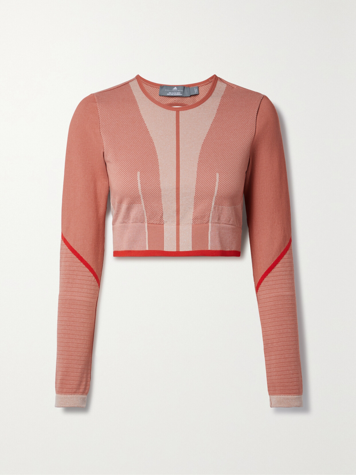 adidas by Stella McCartney - Truestrength Cropped Cutout Stretch Recycled Jacquard-knit Top - Red