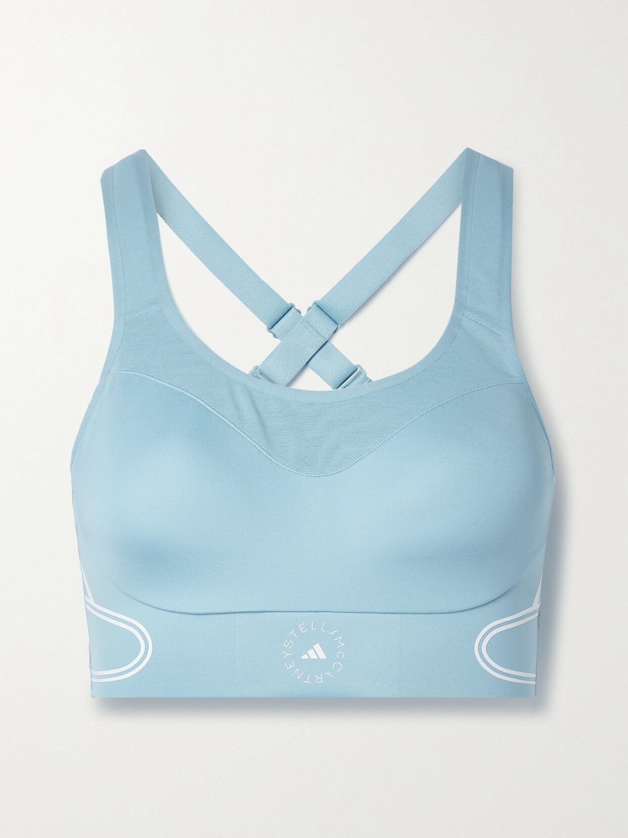 ADIDAS BY STELLA MCCARTNEY TRUEPACE MESH-TRIMMED STRETCH RECYCLED SPORTS BRA