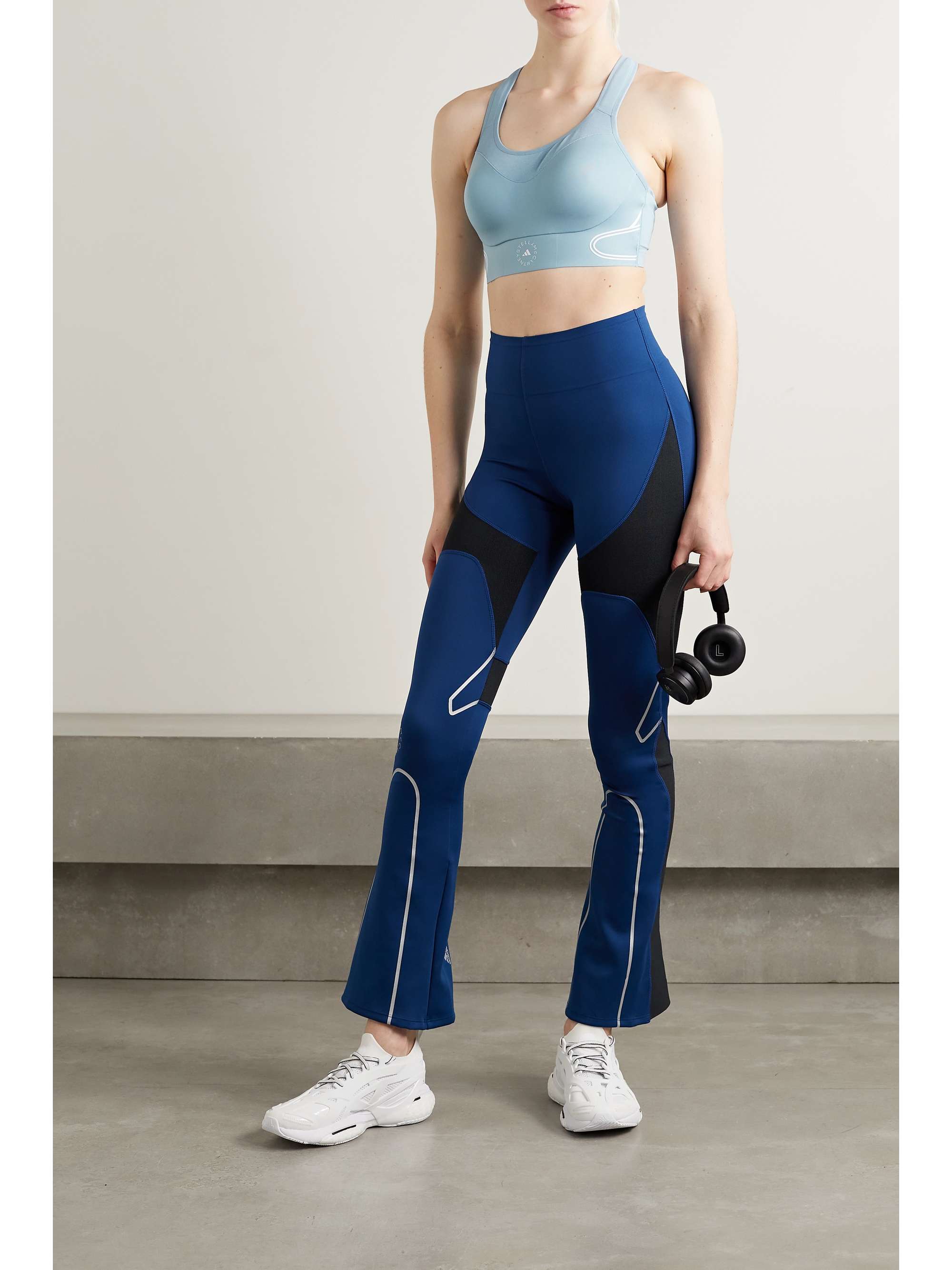 ADIDAS BY STELLA MCCARTNEY Paneled recycled-stretch flared pants