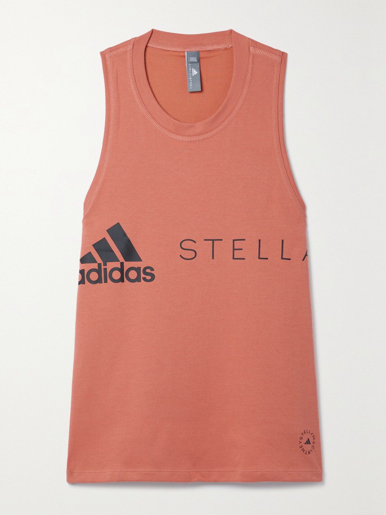 adidas by Stella McCartney - Printed Organic Cotton-blend Jersey Tank - Pink