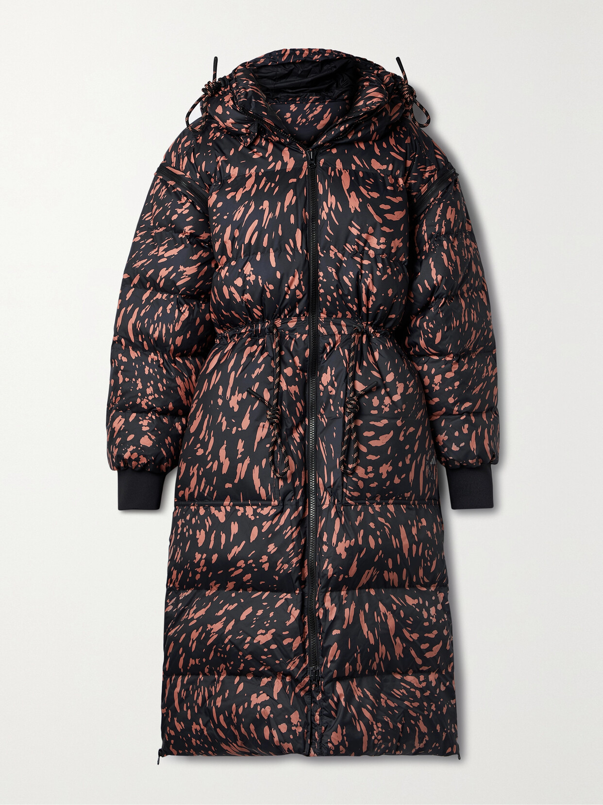 adidas by Stella McCartney - Convertible Hooded Padded Quilted Printed Recycled-shell Coat - Black