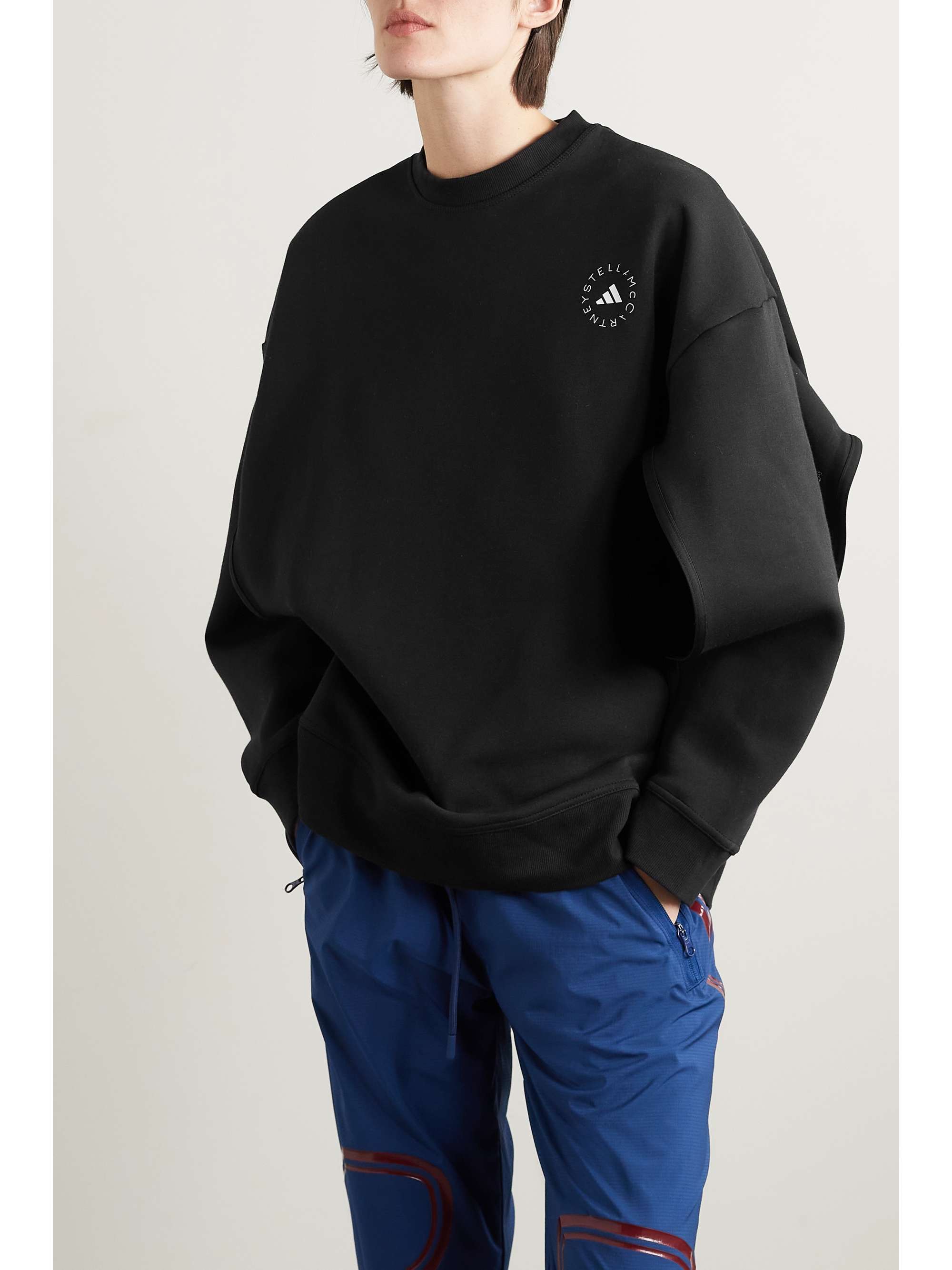 ADIDAS BY STELLA MCCARTNEY TruePurpose printed organic cotton-blend jersey sweatshirt