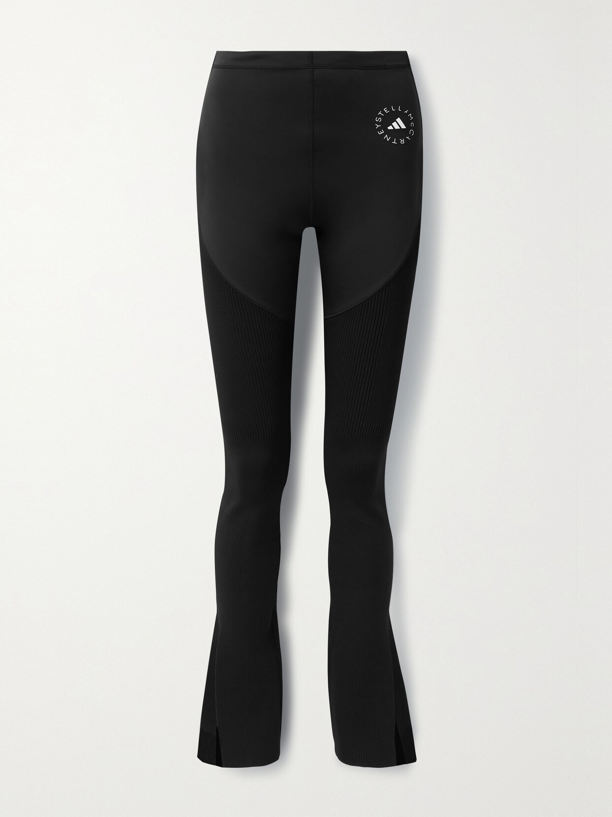 adidas by Stella McCartney - Truestrength Printed Recycled-jersey And Stretch-knit Leggings - Black