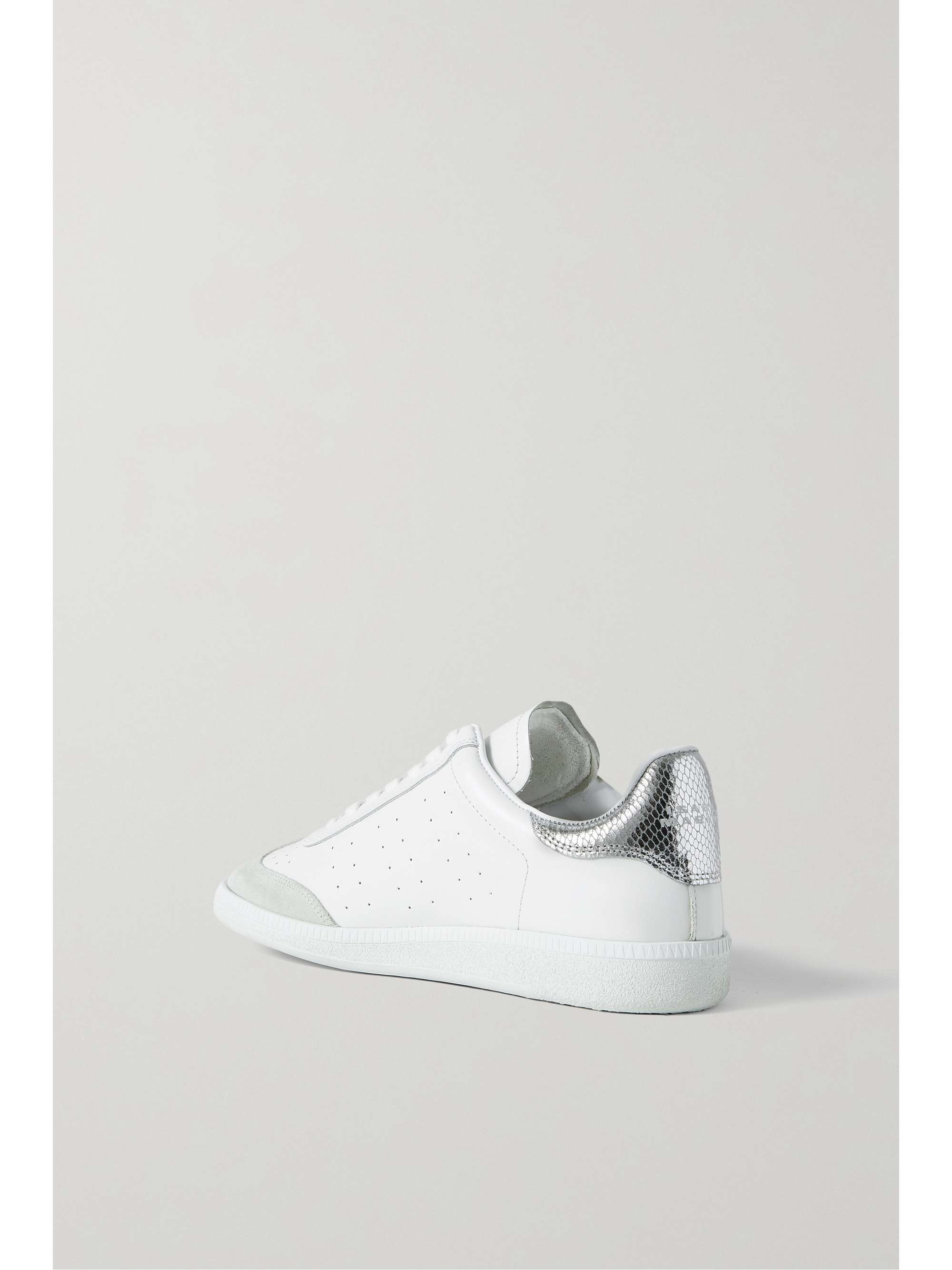 ISABEL MARANT Baskets en cuir perforé à finitions en daim et métallisées Bryce