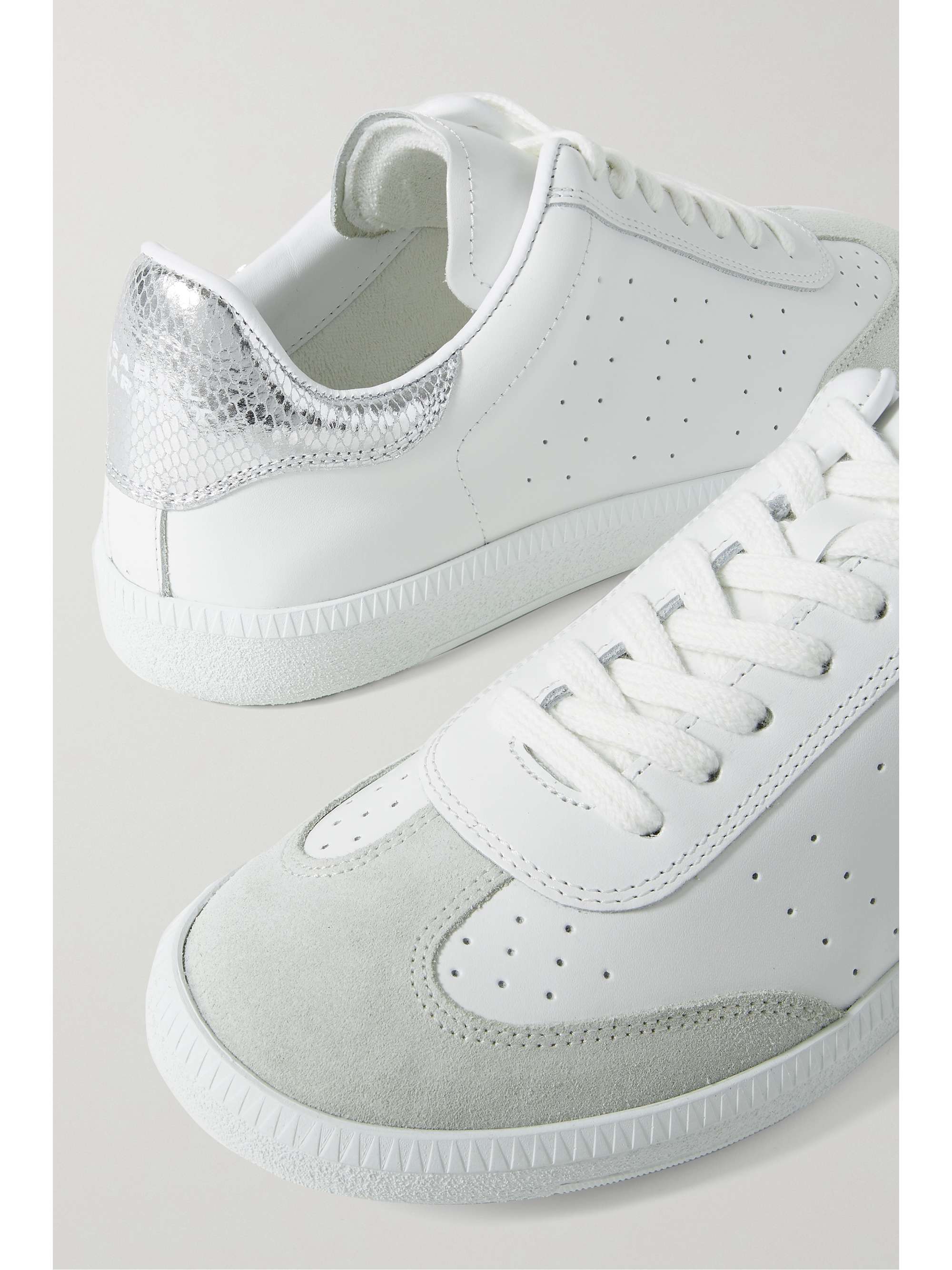 voor de helft Vesting straal ISABEL MARANT Bryce metallic and suede-trimmed perforated leather sneakers  | NET-A-PORTER