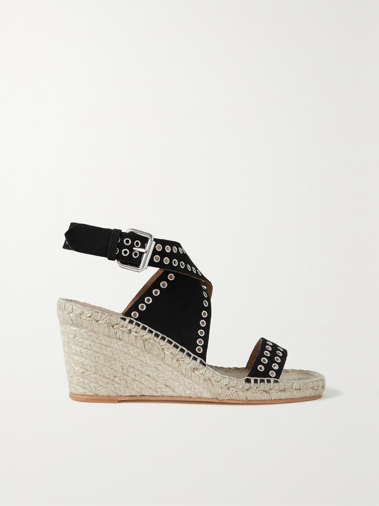 ISABEL MARANT IRIANE EMBELLISHED SUEDE WEDGE ESPADRILLES