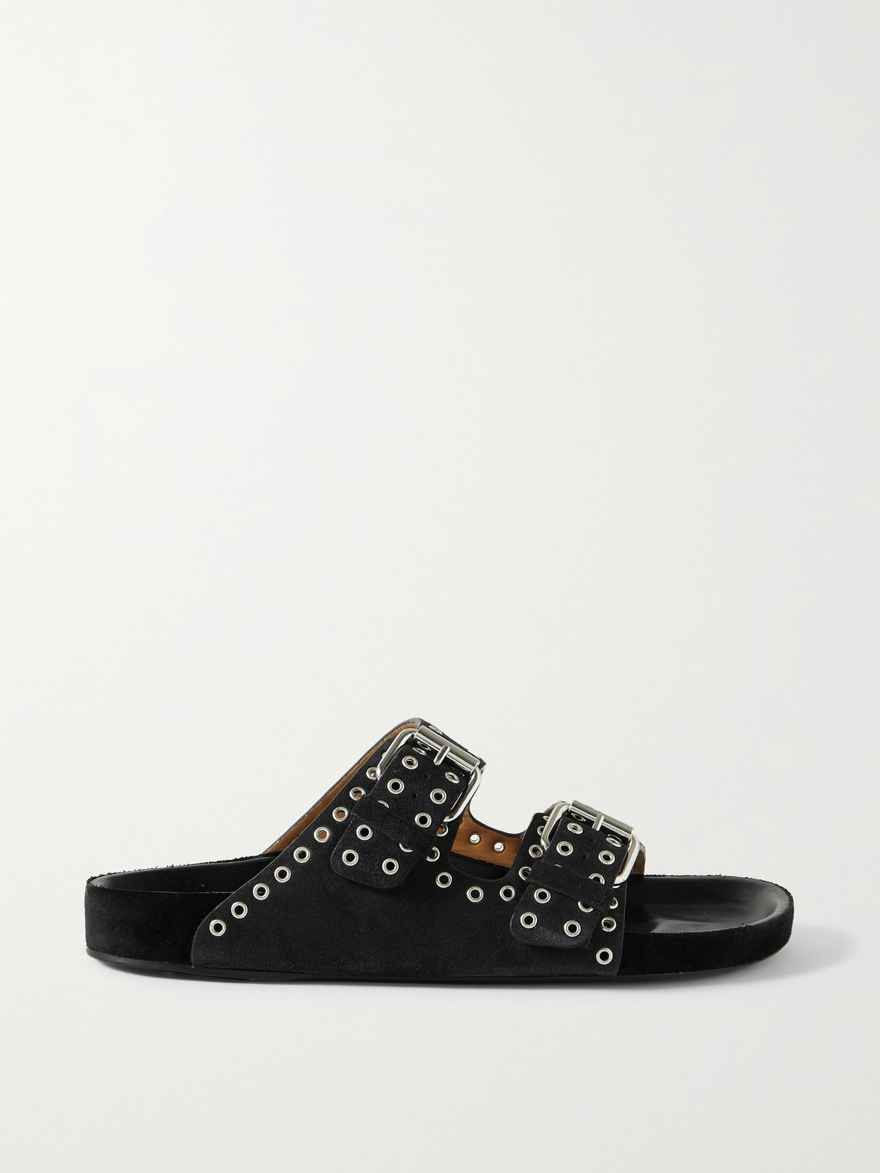 Shop Isabel Marant Lennyo Studded Leather Slides In Black