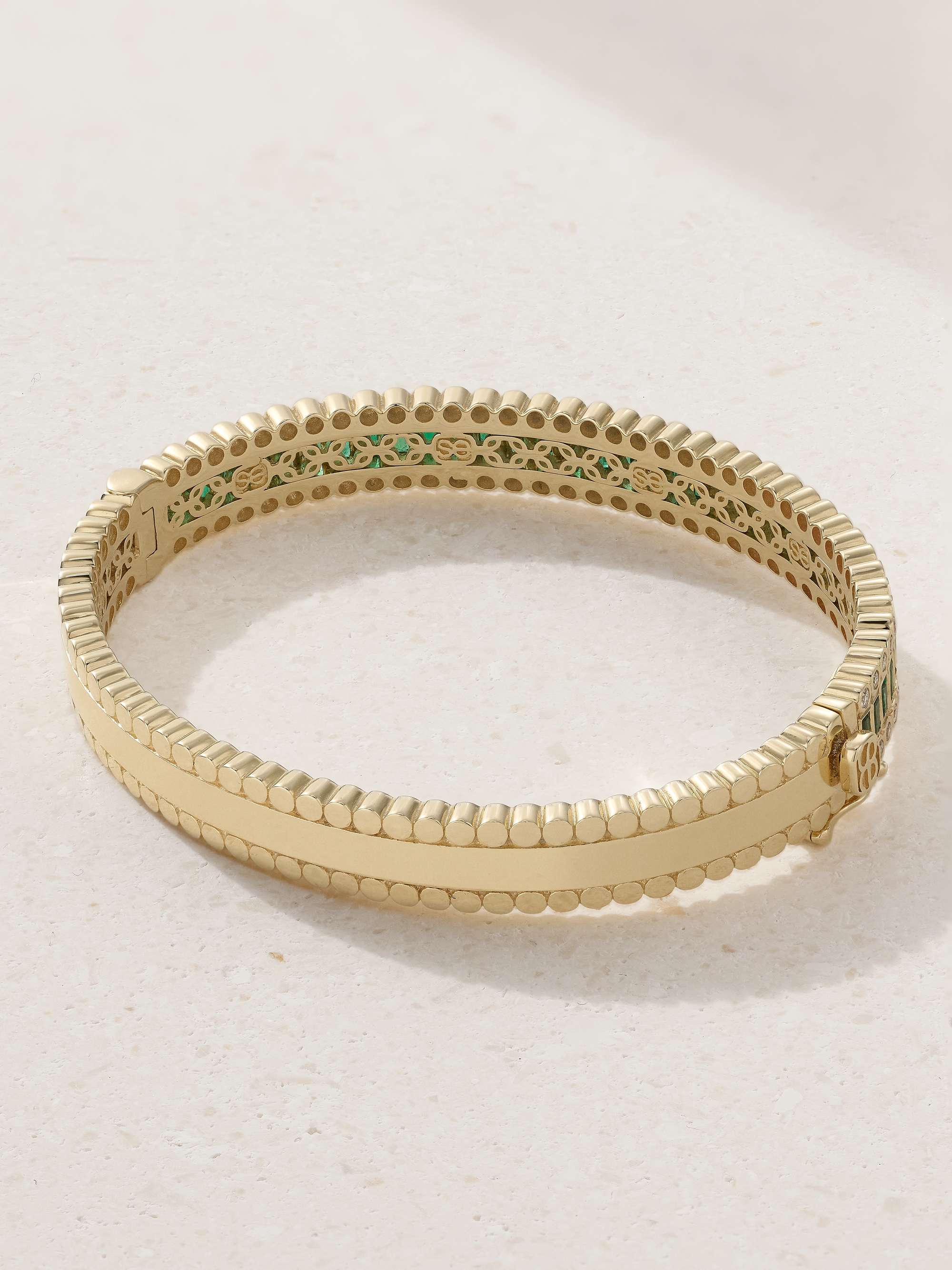 SYDNEY EVAN 14-karat gold, emerald and diamond bracelet