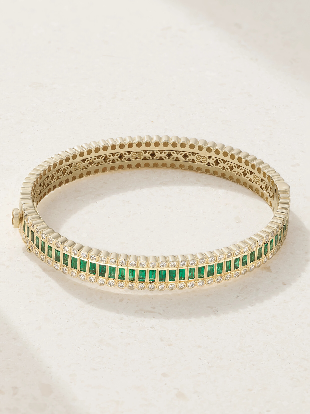 Sydney Evan - 14-karat Gold, Emerald And Diamond Bracelet - Green