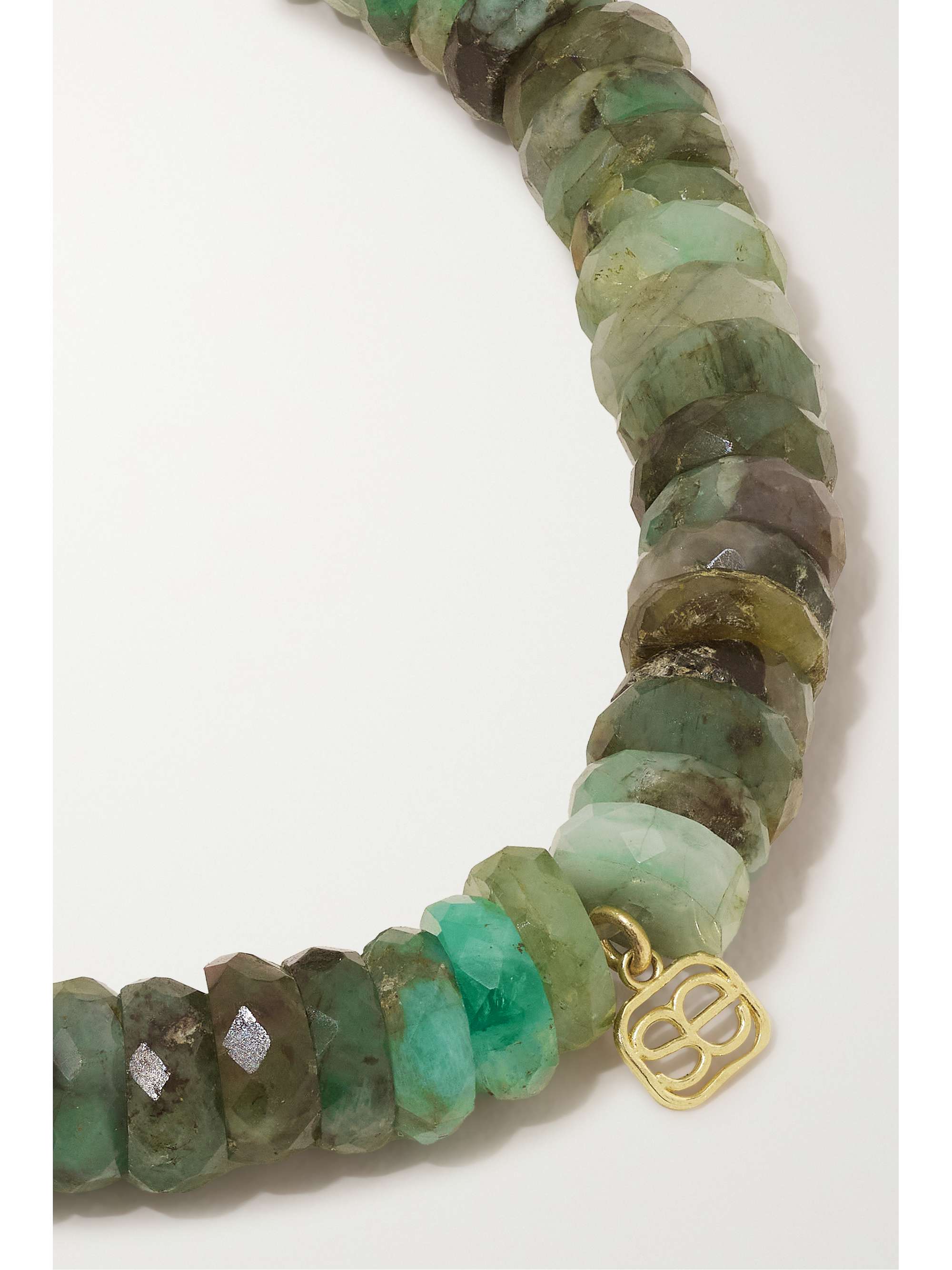 SYDNEY EVAN Allah Script 14-karat gold, agate and diamond bracelet
