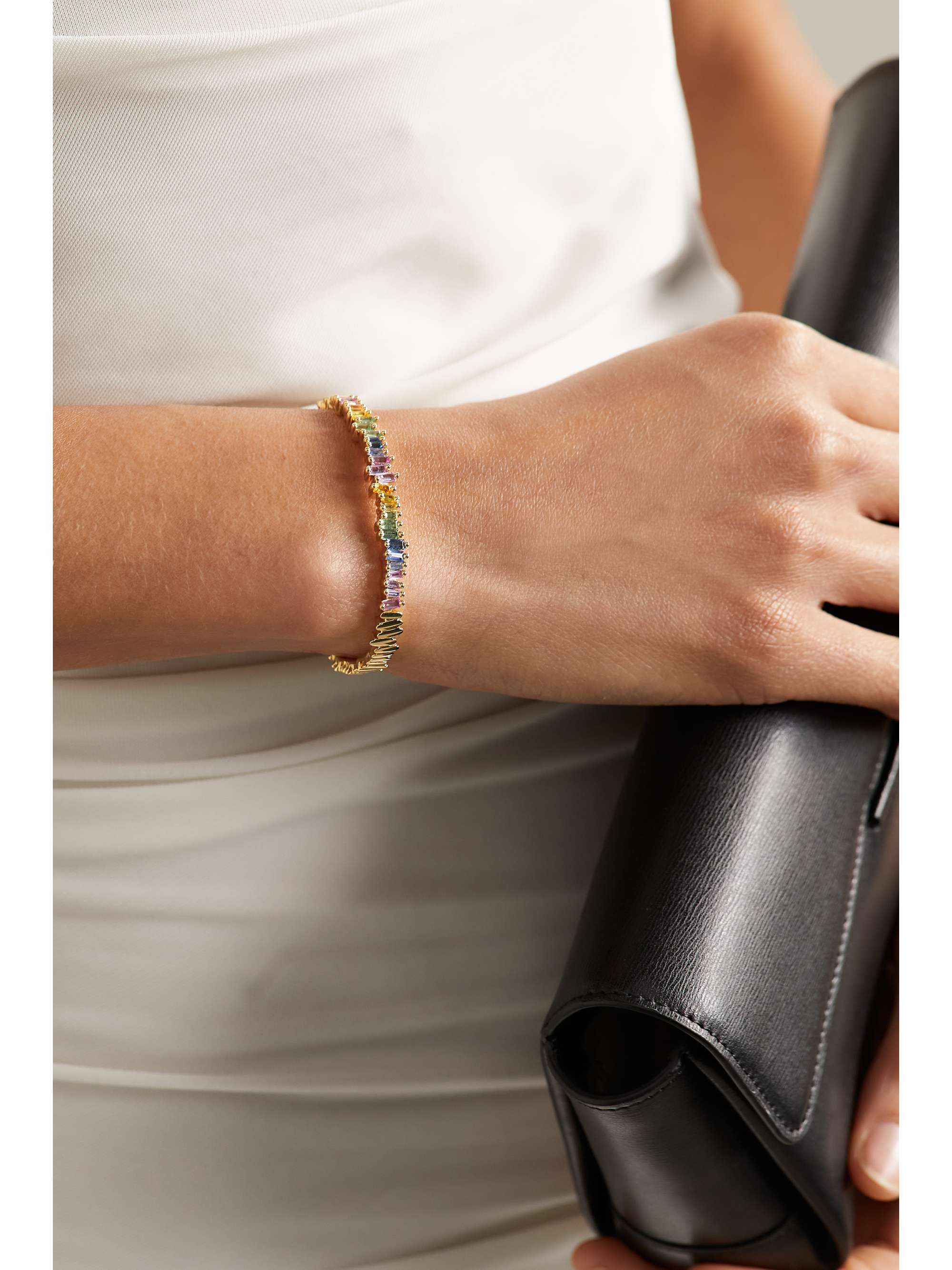 SUZANNE KALAN 18-karat gold sapphire cuff