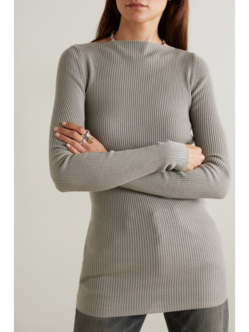 Rick Owens Cutout ribbed wool top