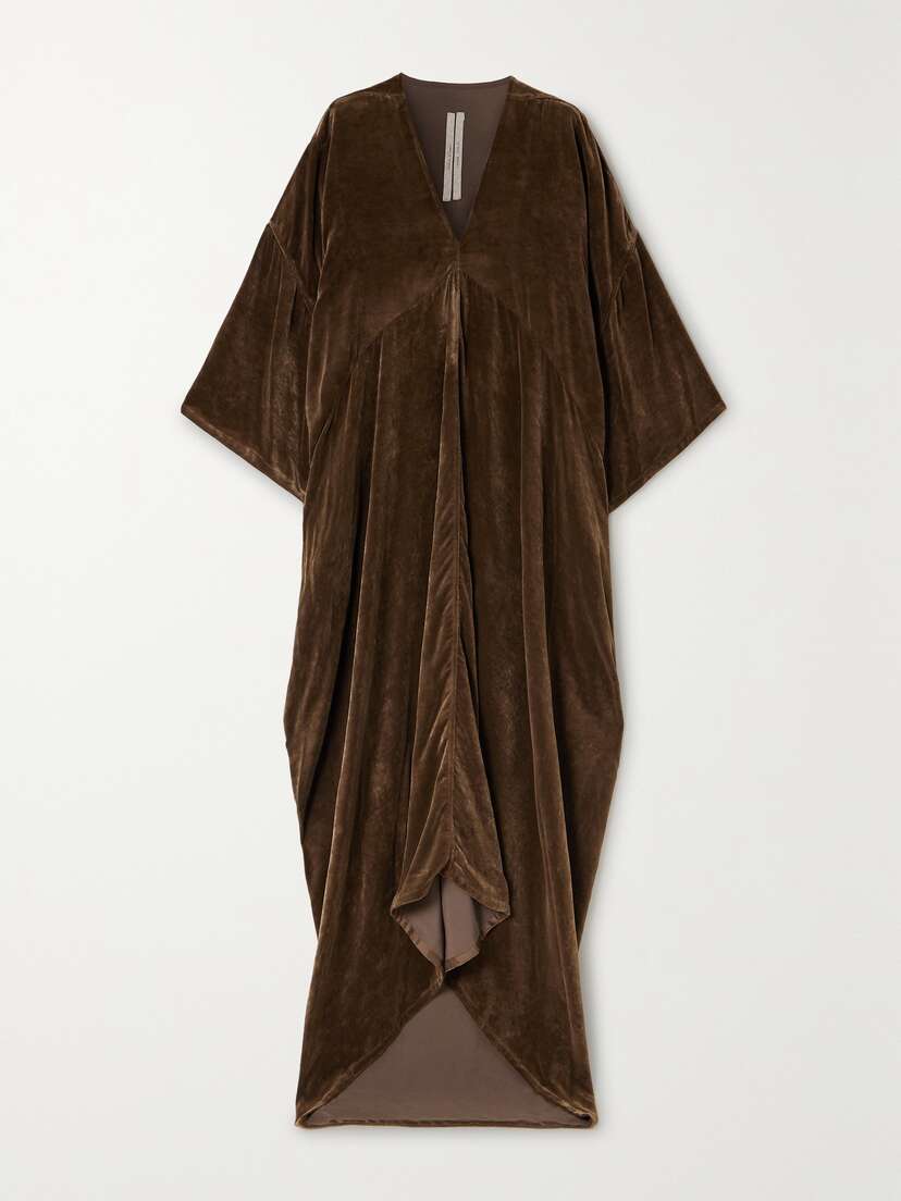 Rick Owens Tommykite Draped Velvet Gown