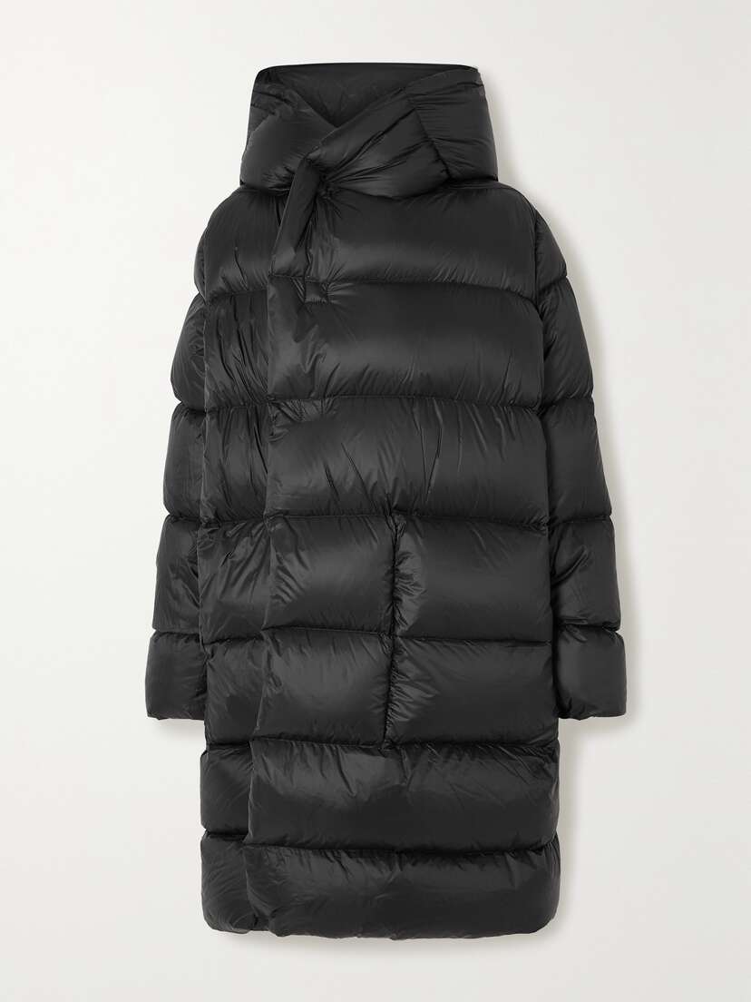 Rick Owens Hooded Quilted Shell Down Coat