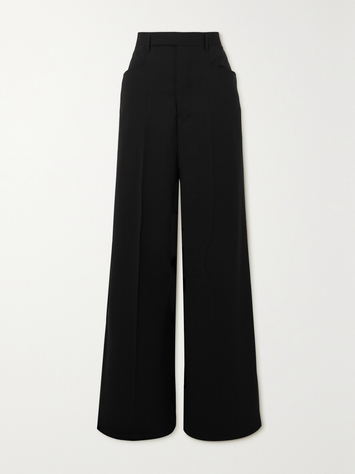 Shop Rick Owens Mastodon Stretch-wool Wide-leg Pants In Black