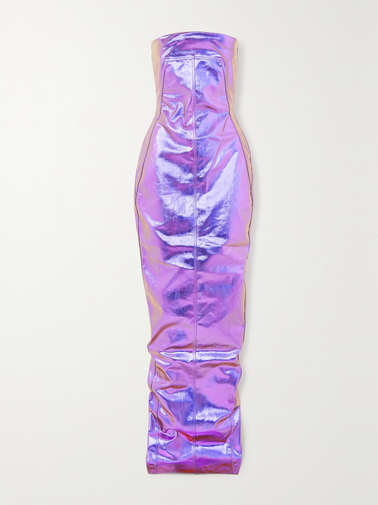 Rick Owens - Abito Strapless Iridescent Coated Stretch-denim Gown - Purple