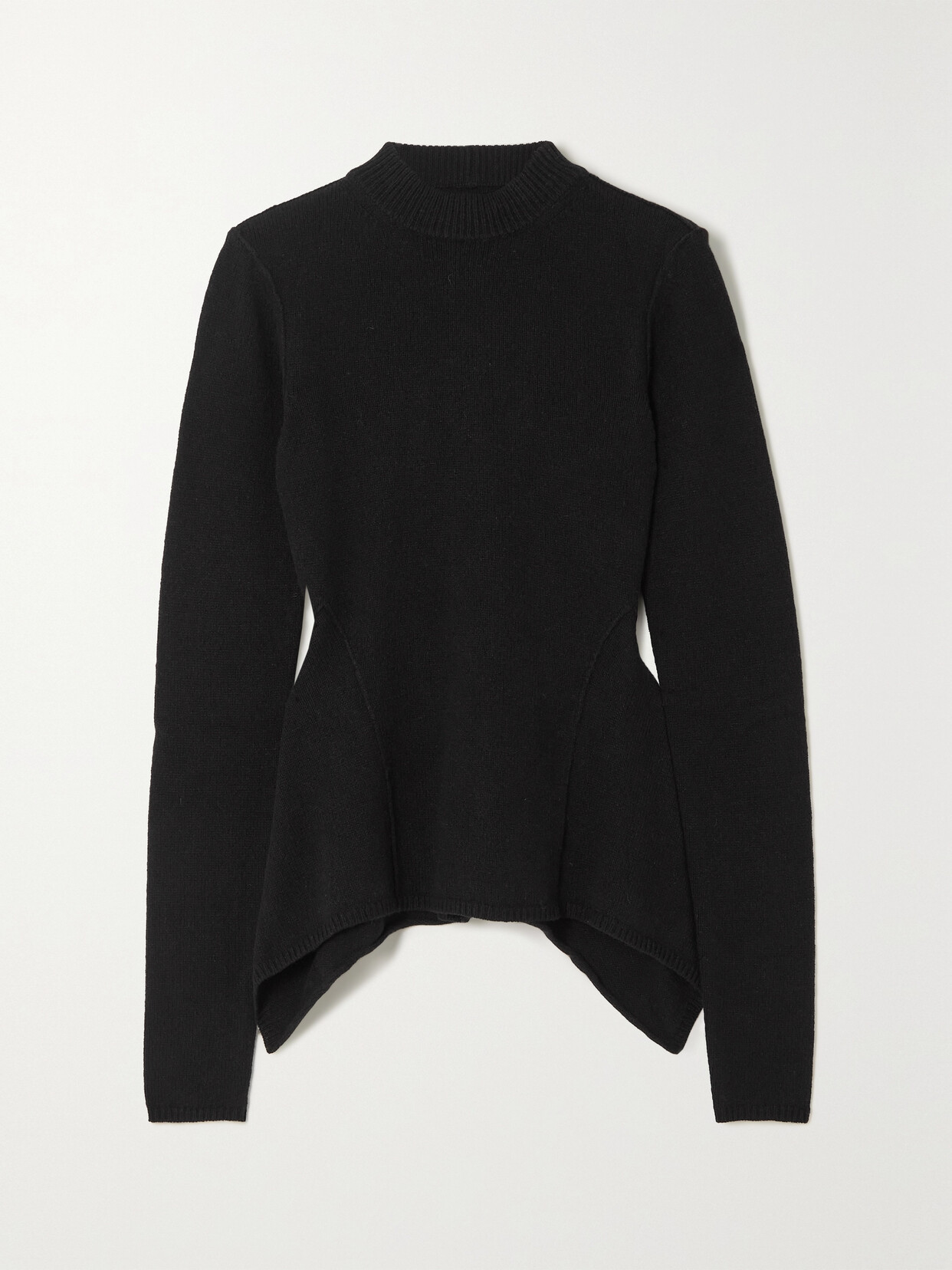 Rick Owens Naska Lupetto Asymmetric Recycled Cashmere And Wool-blend Sweater In Black