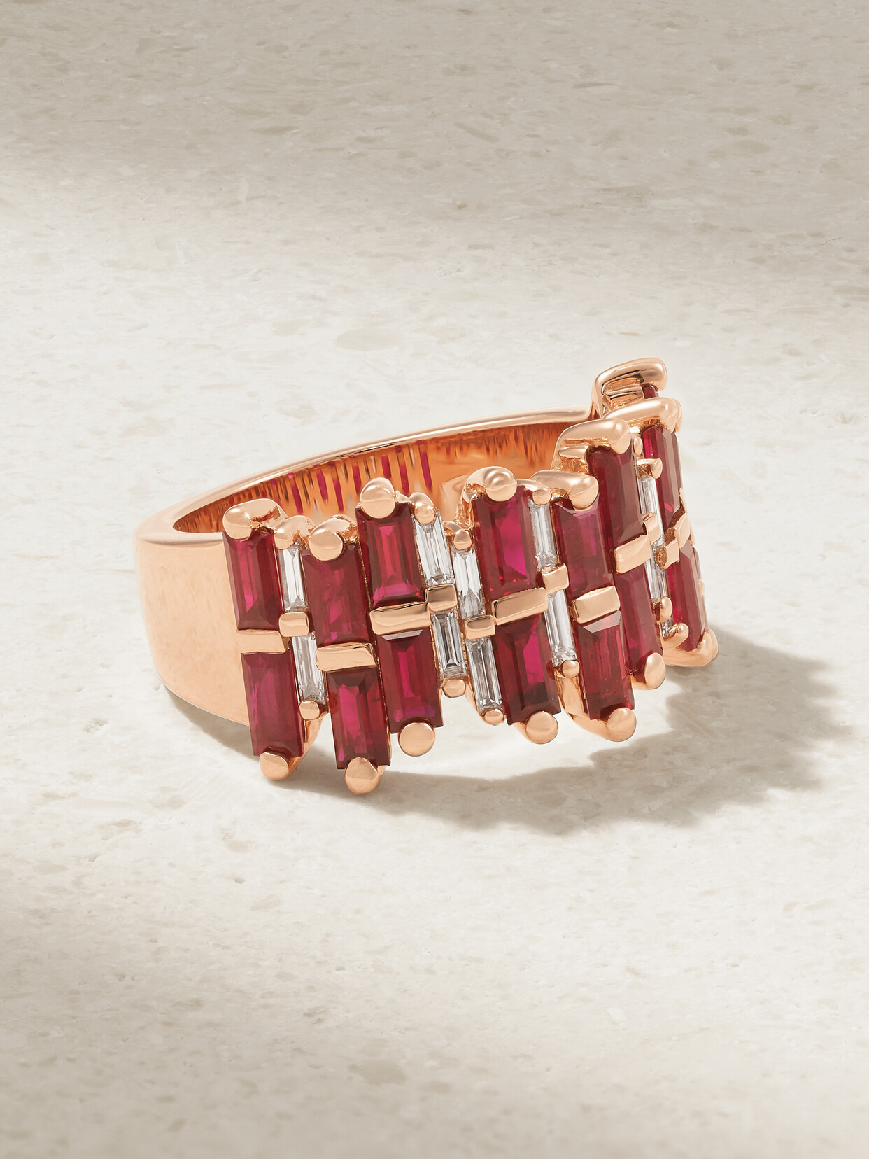 Suzanne Kalan 18-karat Rose , Ruby And Diamond Ring