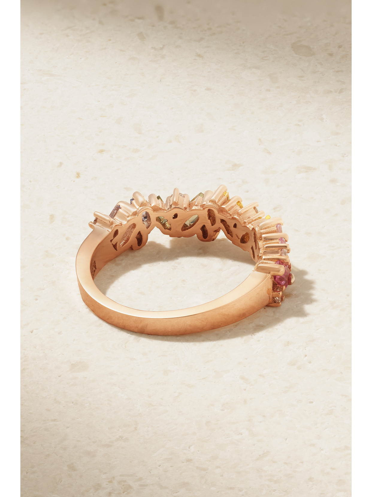 Shop Suzanne Kalan 18-karat Rose Gold, Diamond And Sapphire Ring