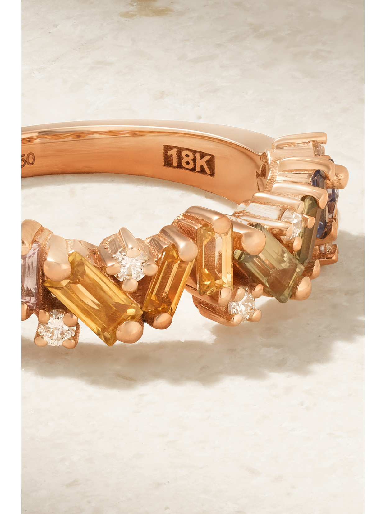 Suzanne Kalan 18-karat Rose Gold, Diamond And Sapphire Ring In Gold